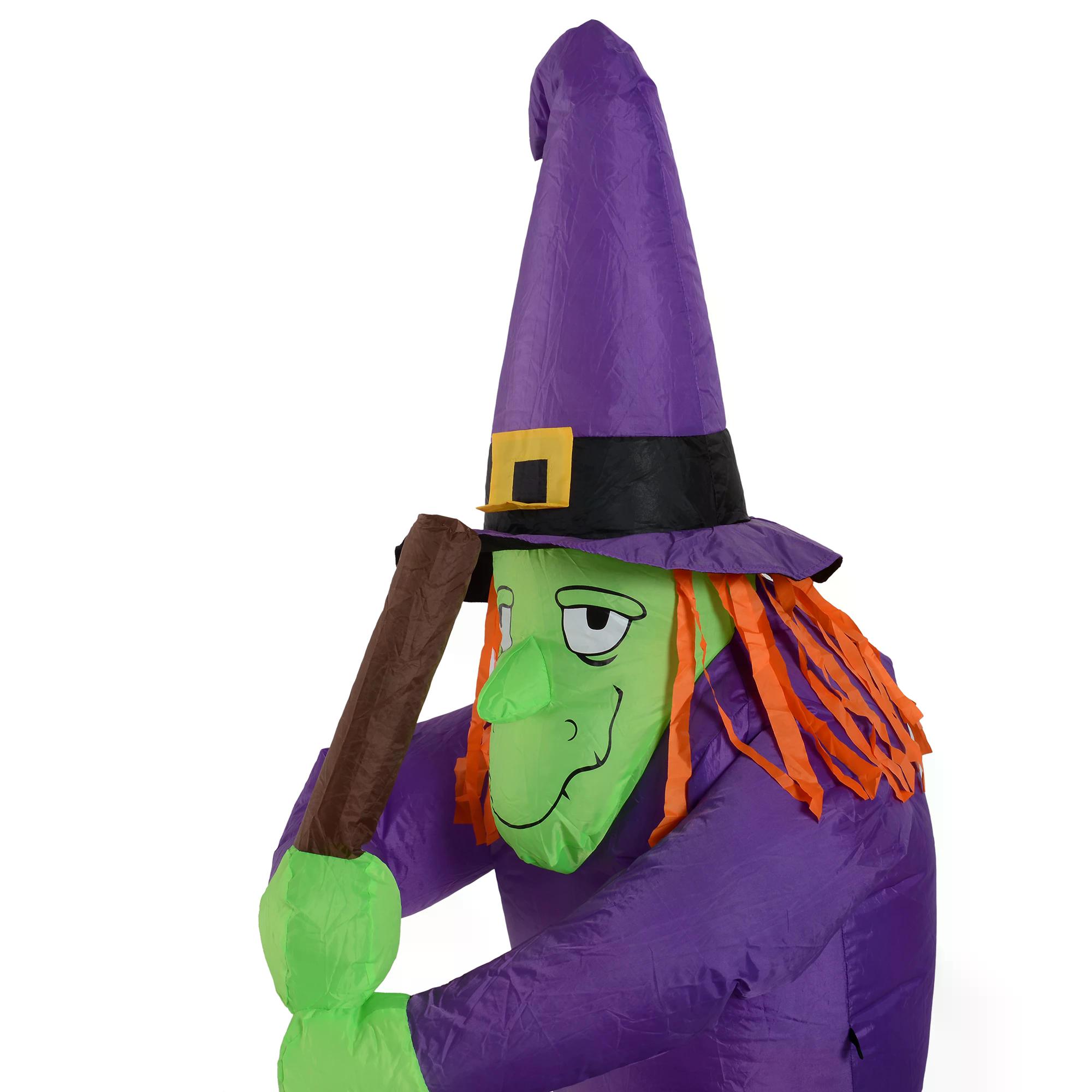 HOMCOM Next Day Delivery 1.8H m Inflatable Witches Decoration, Polyester