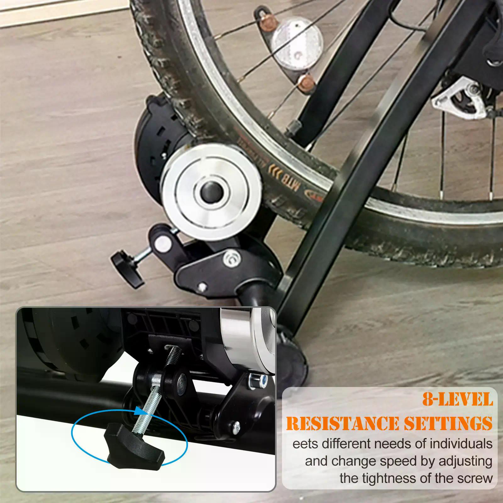 HOMCOM Foldable Indoor Bike Trainer Stationary Workout Stand,8 Level Magnetic Resistance, Black