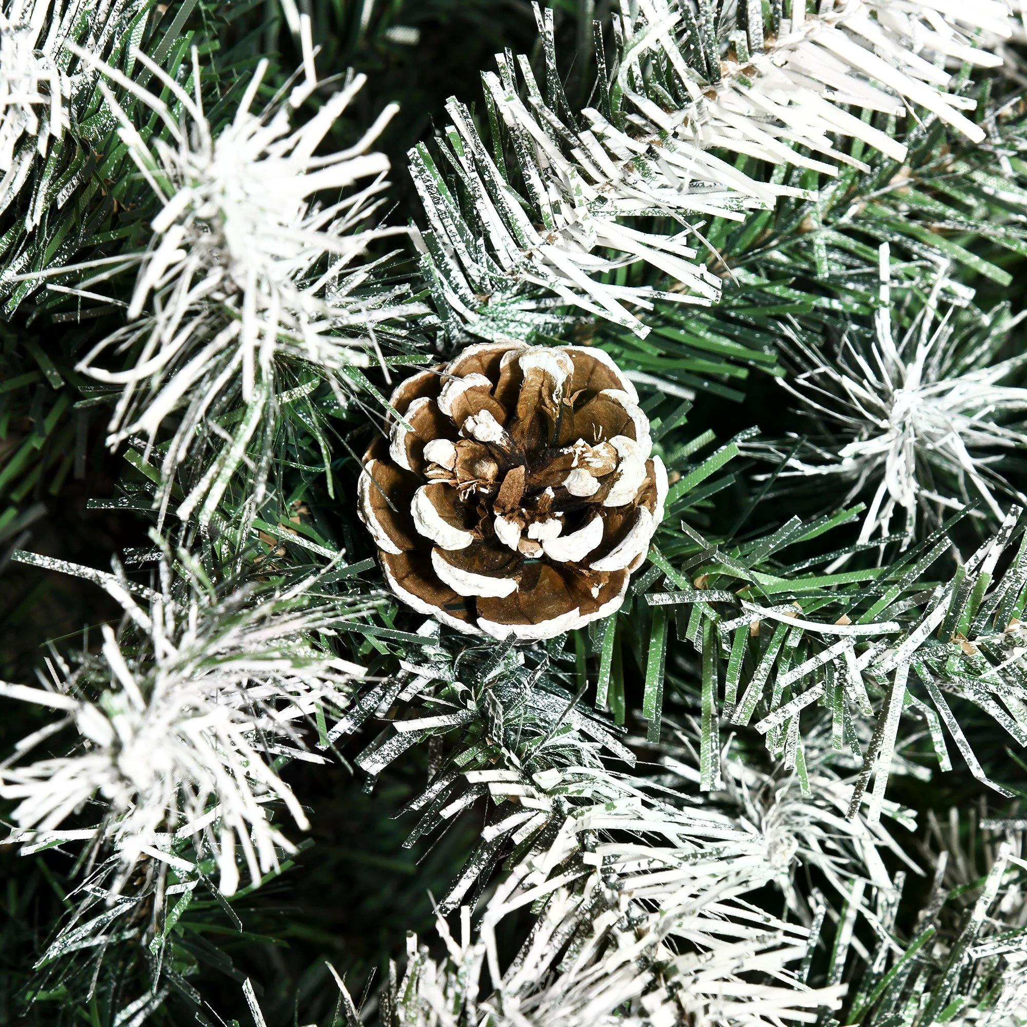 HOMCOM 6FT Artificial Christmas Tree with Pine Cones, Holiday Home Xmas Decoration Automatic Open, Green