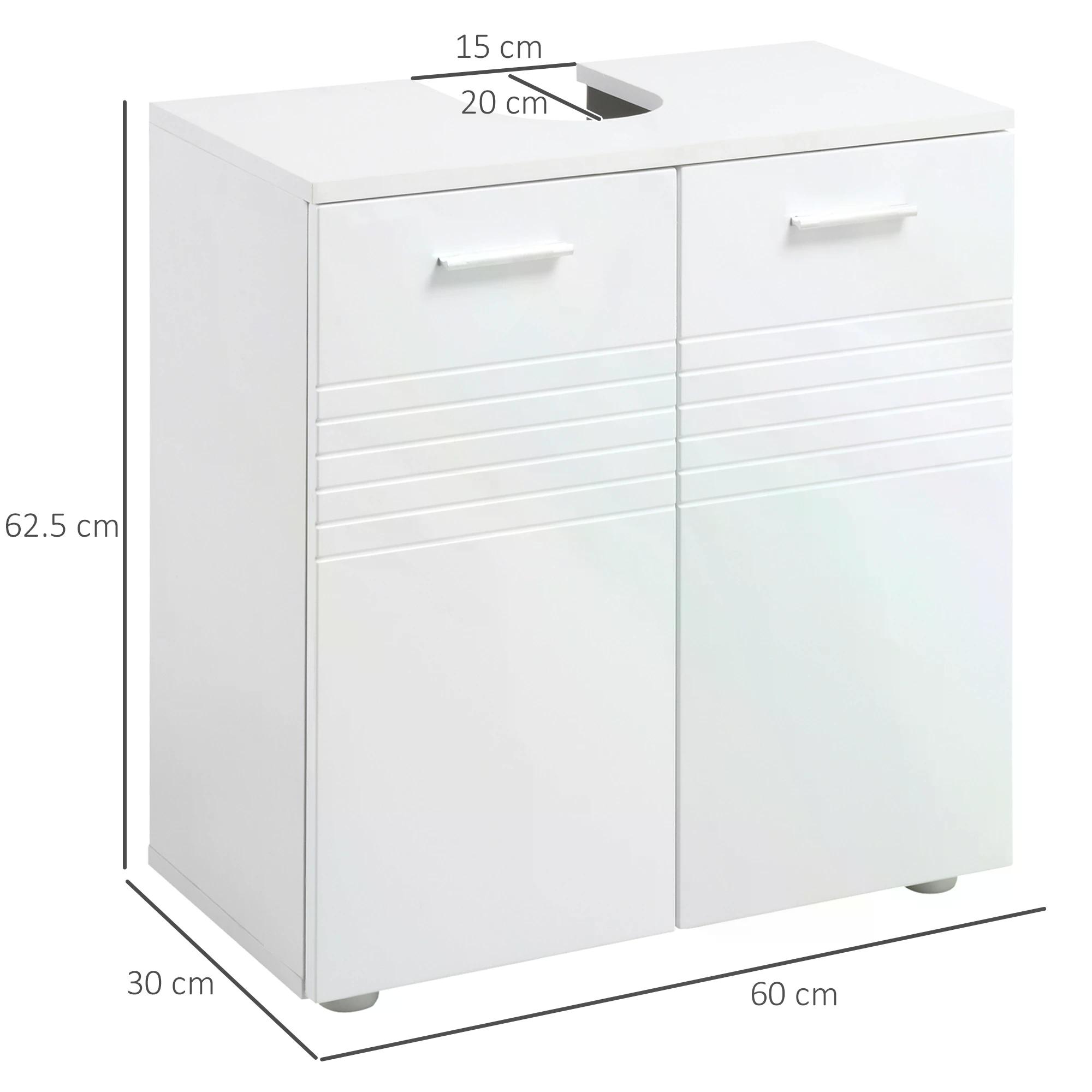 kleankin Pedestal Under Sink Cabinet, Bathroom Vanity Storage Cupboard with Adjustable Shelf, White