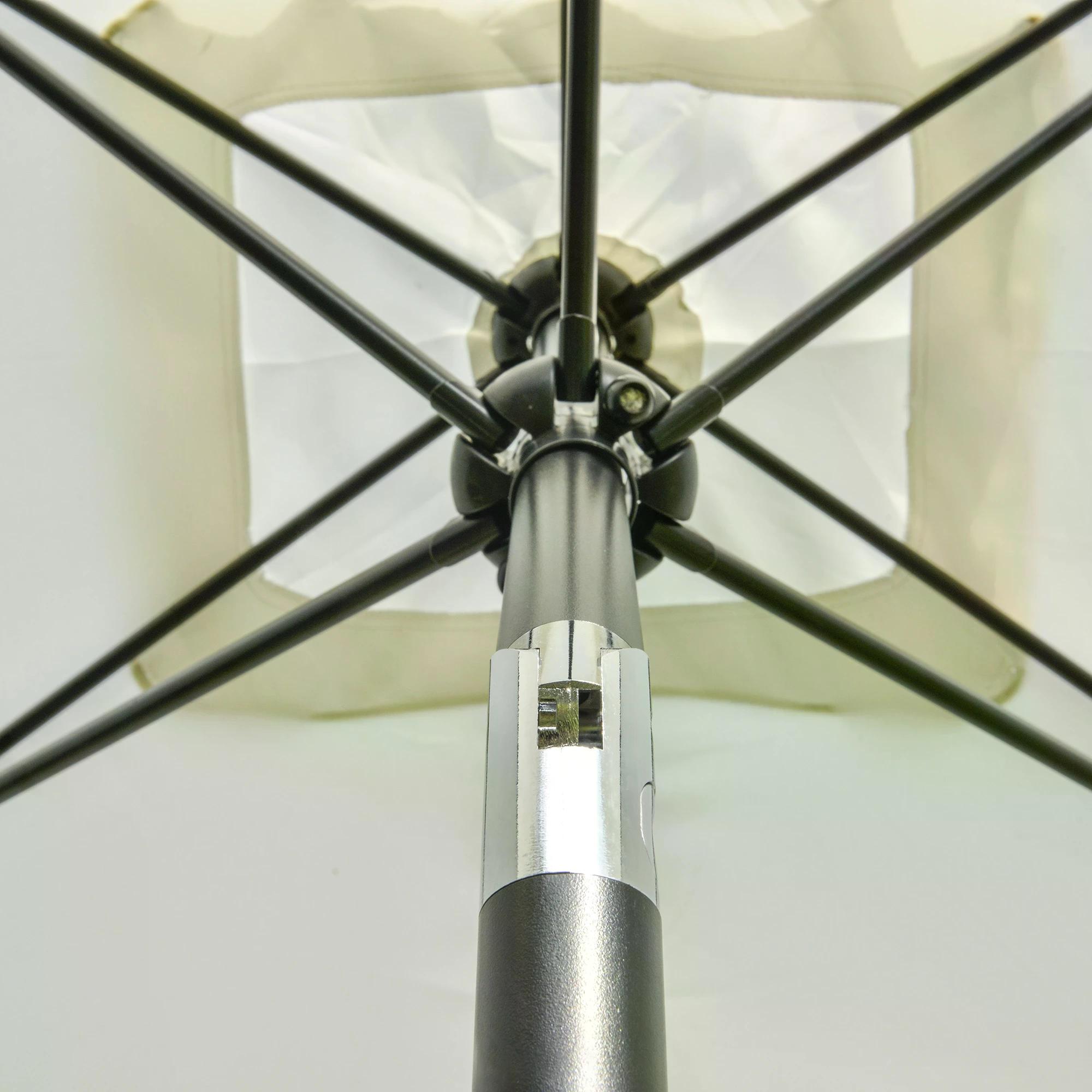 Outsunny 3x2m Garden Parasol Umbrella, Canopy with Aluminum Tilt, Crank Rectangular Sun Shade Steel, Cream White