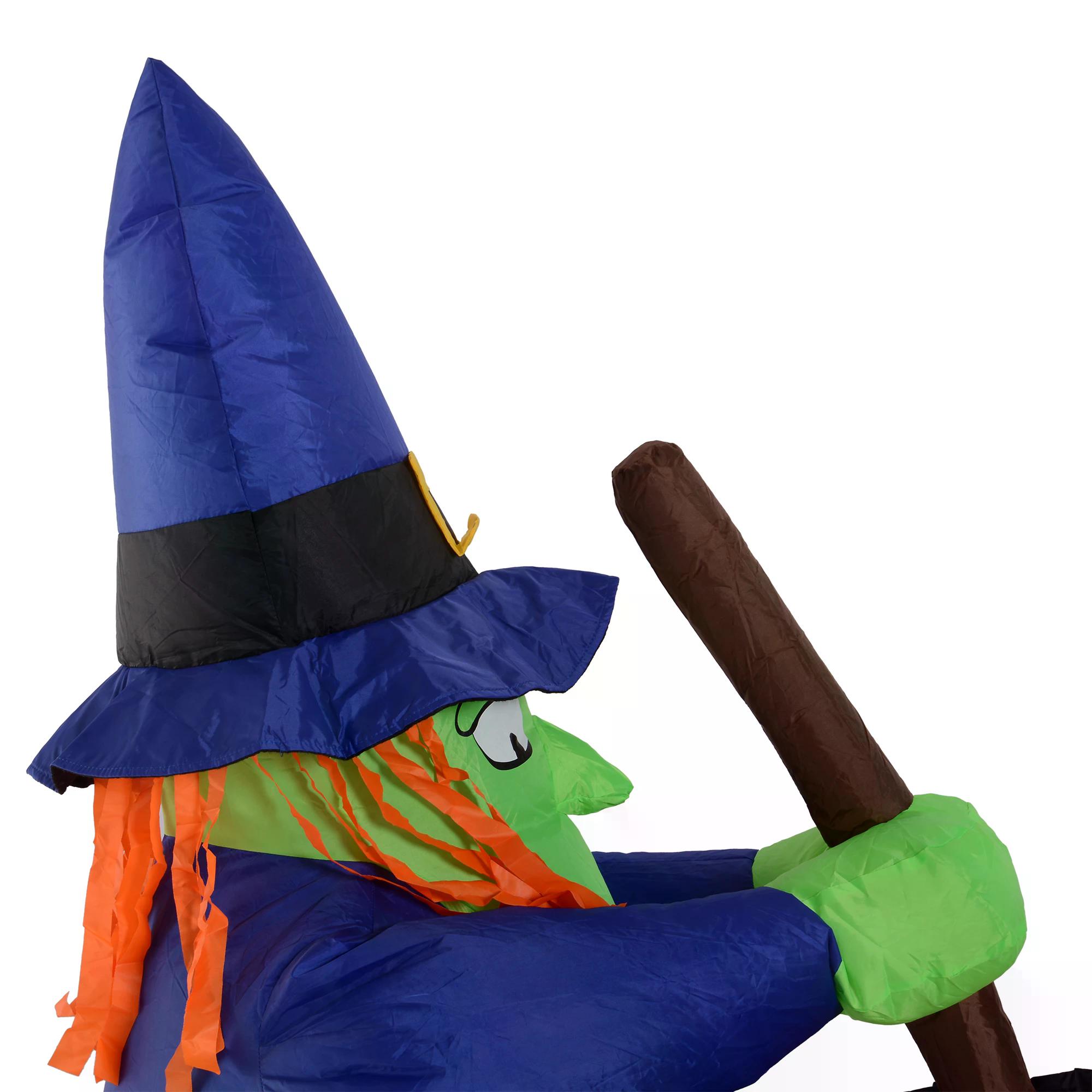 HOMCOM Next Day Delivery 1.8H m Inflatable Witches Decoration, Polyester