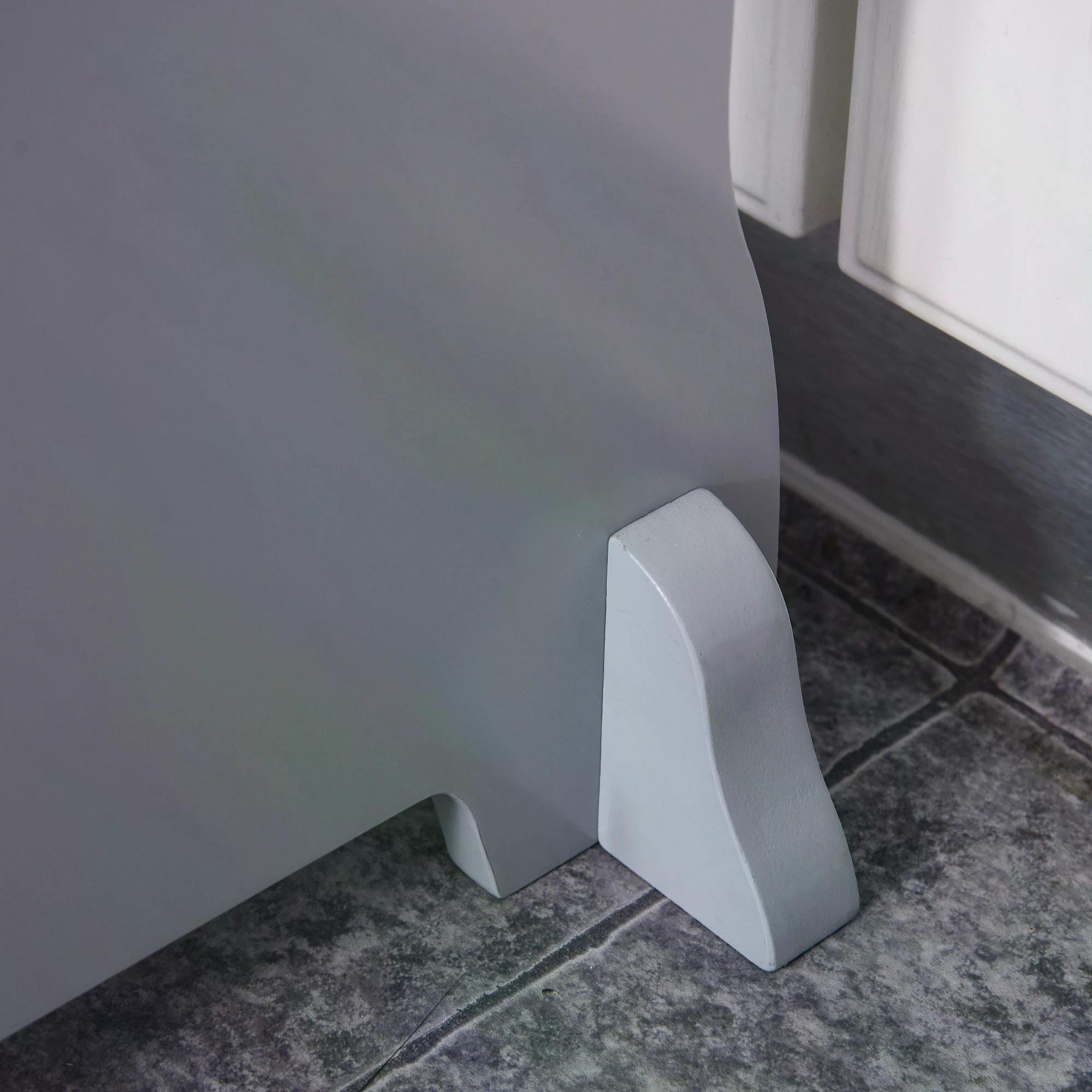 HOMCOM Kids Wooden Step Stool Kitchen Helper w/ Non-Slip Panels Handles Child Toddler Home Help 3 - 8 Yrs Grey