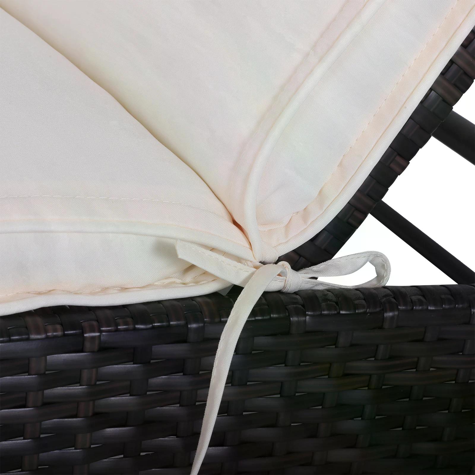 Outsunny Garden Sun Lounger Chair Cushion Reclining Relaxer Indoor Outdoor