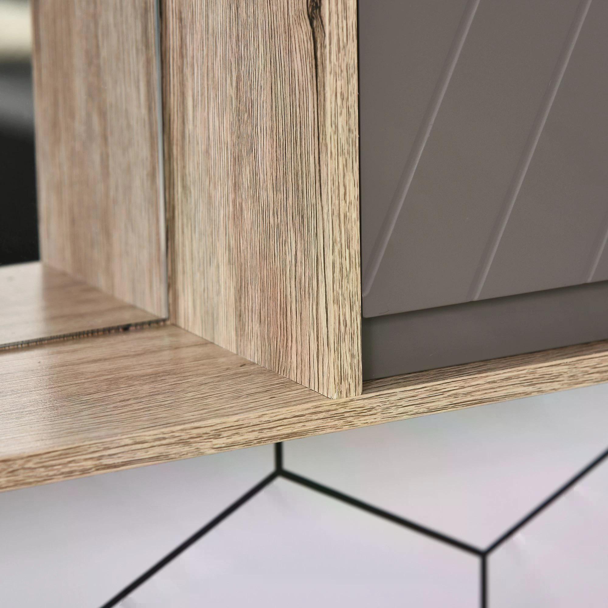 HOMCOM Wall Mounted Bathroom Cabinet, MDF Construction with Mirror, Space-Saving Storage Solution