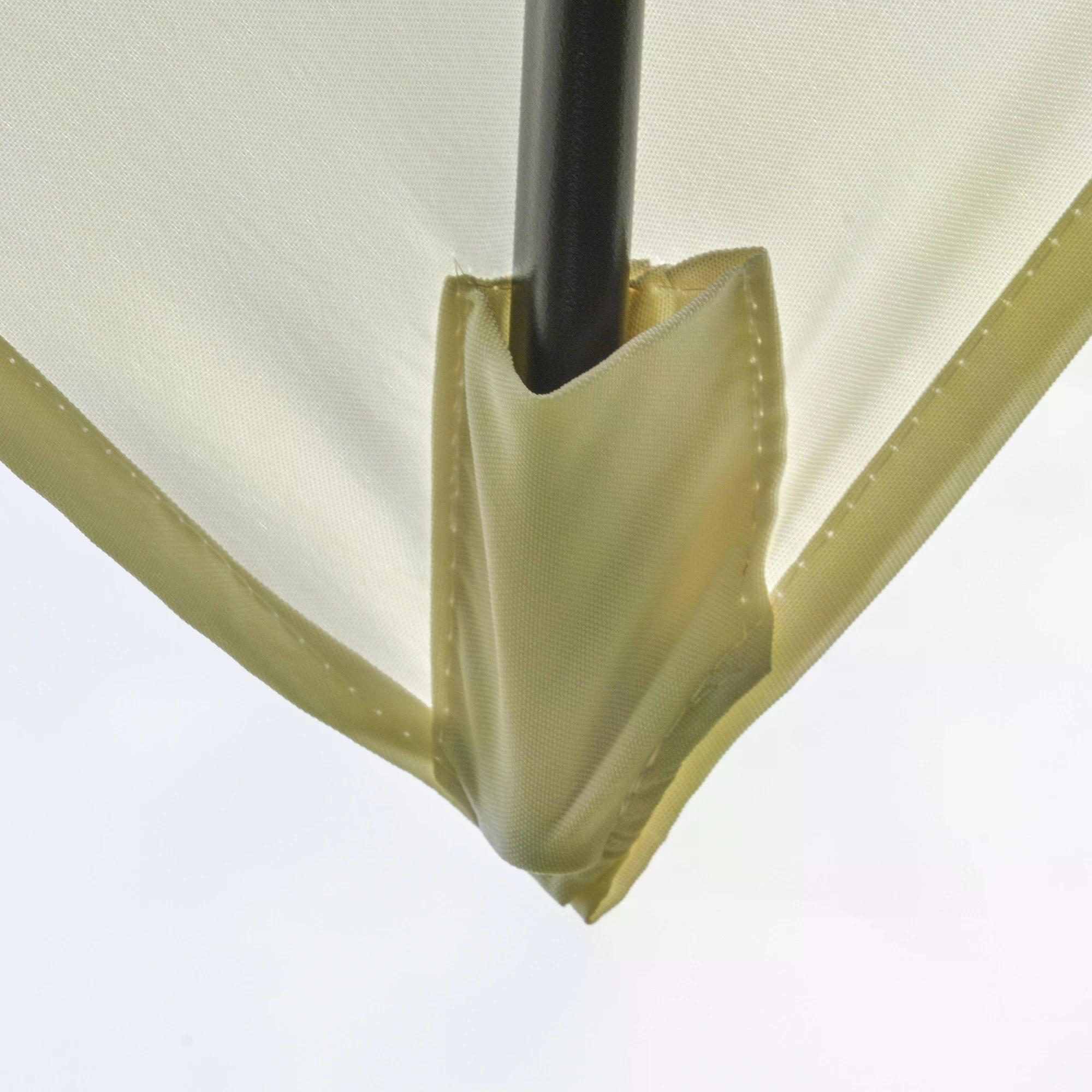 Outsunny 3x2m Garden Parasol Umbrella, Canopy with Aluminum Tilt, Crank Rectangular Sun Shade Steel, Cream White