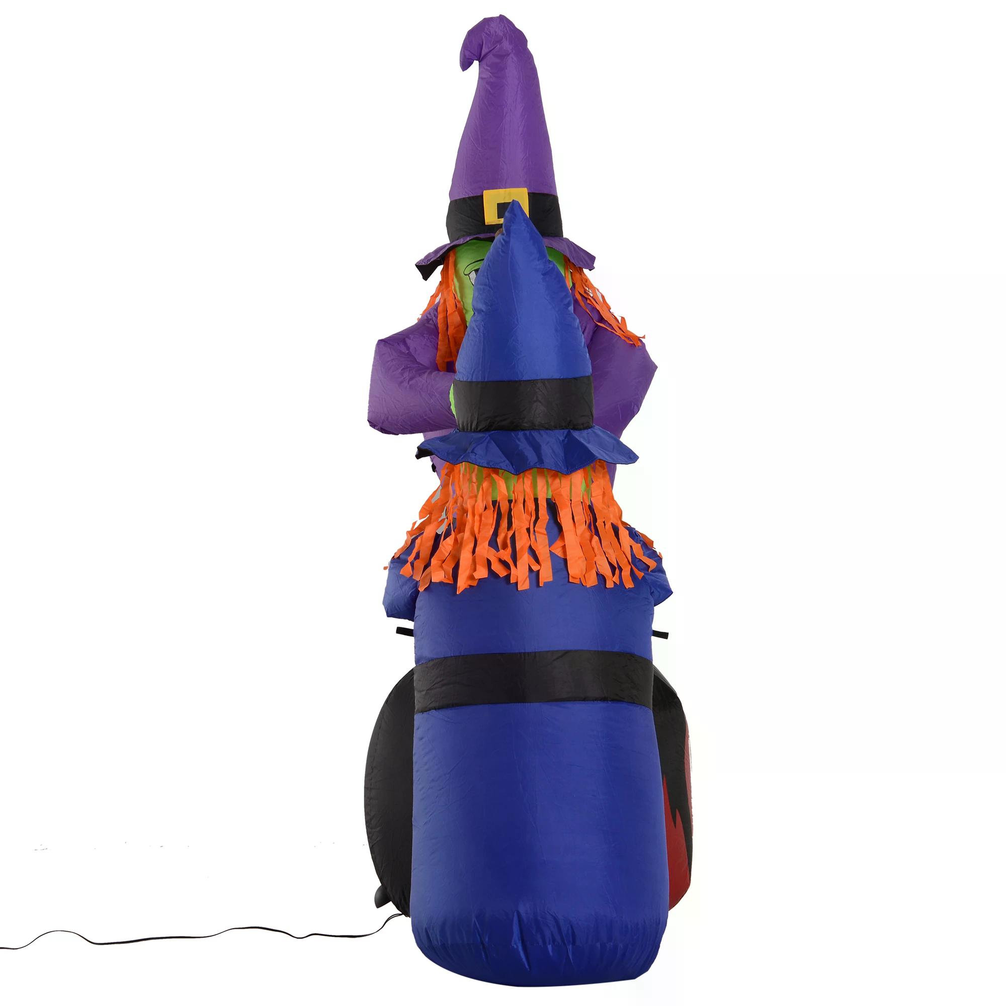 HOMCOM Next Day Delivery 1.8H m Inflatable Witches Decoration, Polyester