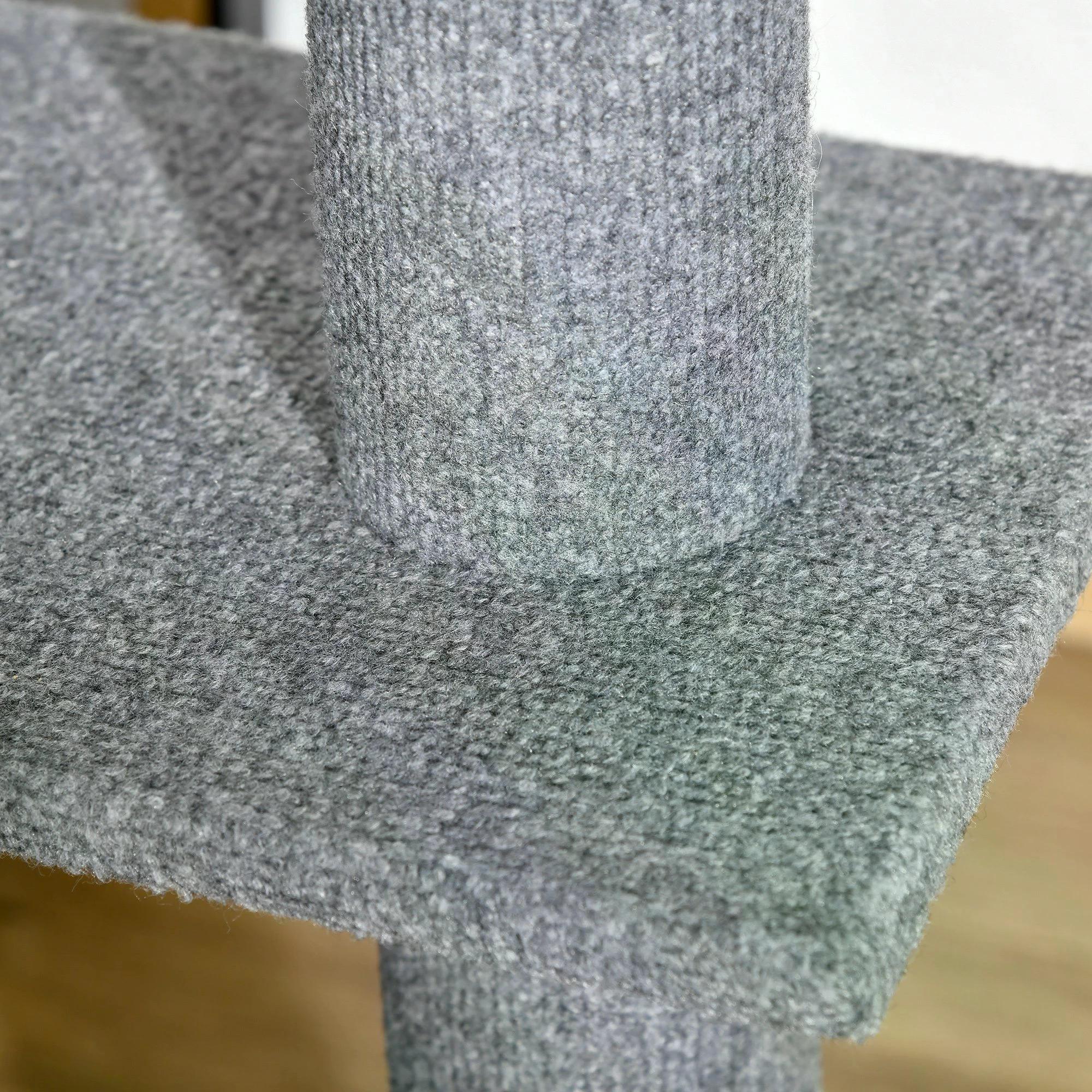 PawHut Cat Tree Tower, Floor to Ceiling with 3 Perches, Scratching Posts, Activity Centre for Kittens, Grey