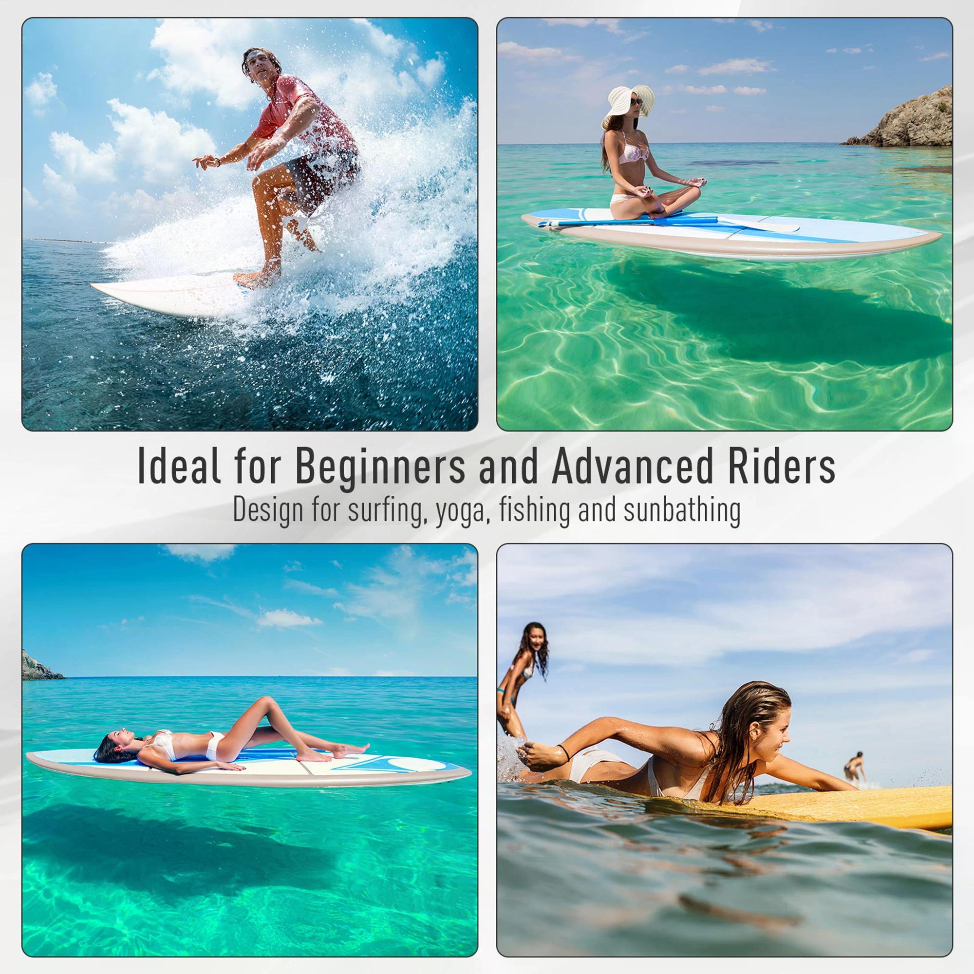 HOMCOM Stand Up Paddle Board, Inflatable with Adjustable Aluminium Paddle, Non-Slip Deck & ISUP Accessories, Carry Bag, Blue