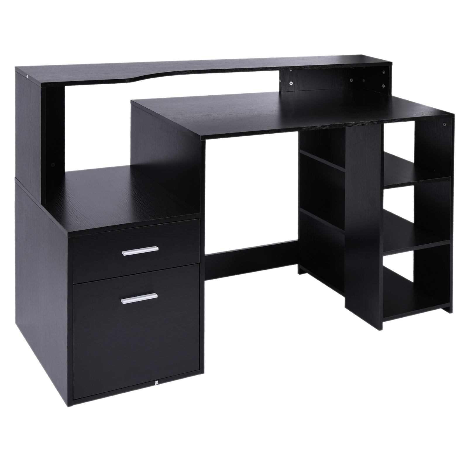 HOMCOM Computer Desk PC Table Modern Home Office Writing Workstation ...