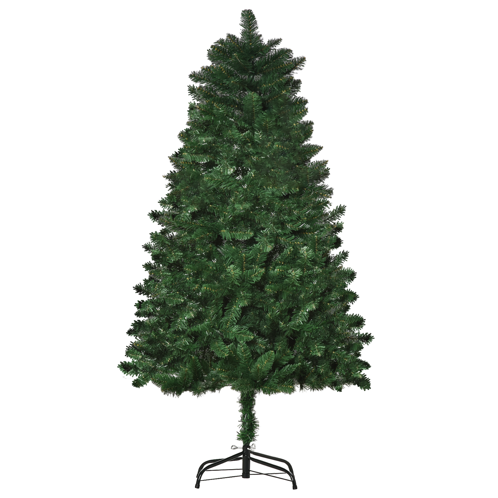 Árbol De Navidad Artificial HOMCOM 180 Cm - 1111 Puntas De PVC, 59 Piñas, Base Metálica Plegable