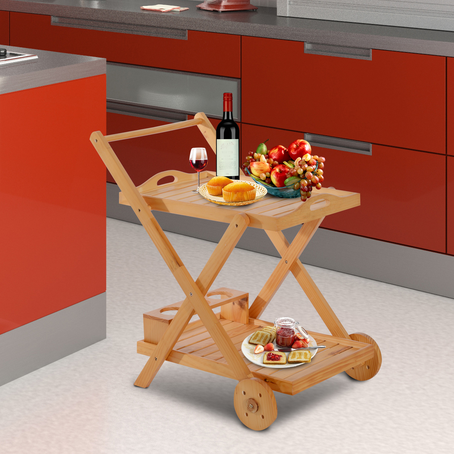 carrello da cucina in legno