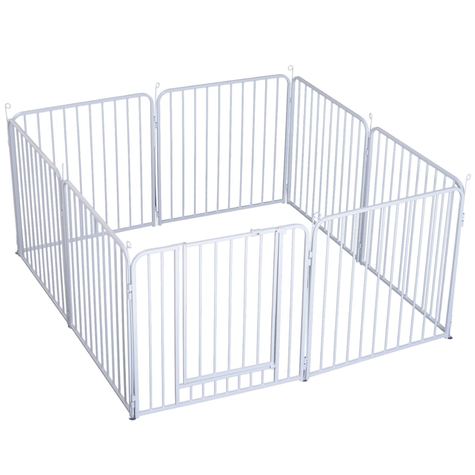 Recinto Pieghevole Per Bambini E Animali - 5 Pannelli, 80 Cm Altezza, Con Porta, In Metallo