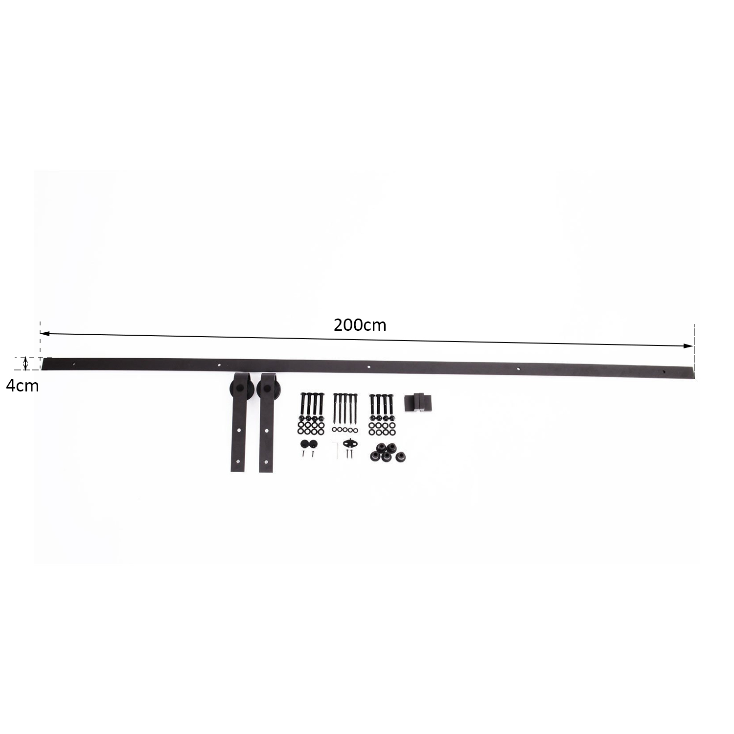 Kit Porta Scorrevole HOMCOM 183cm - Binario E Rotelle Per Porte Fino A 100kg, Facile Montaggio - Foto 6