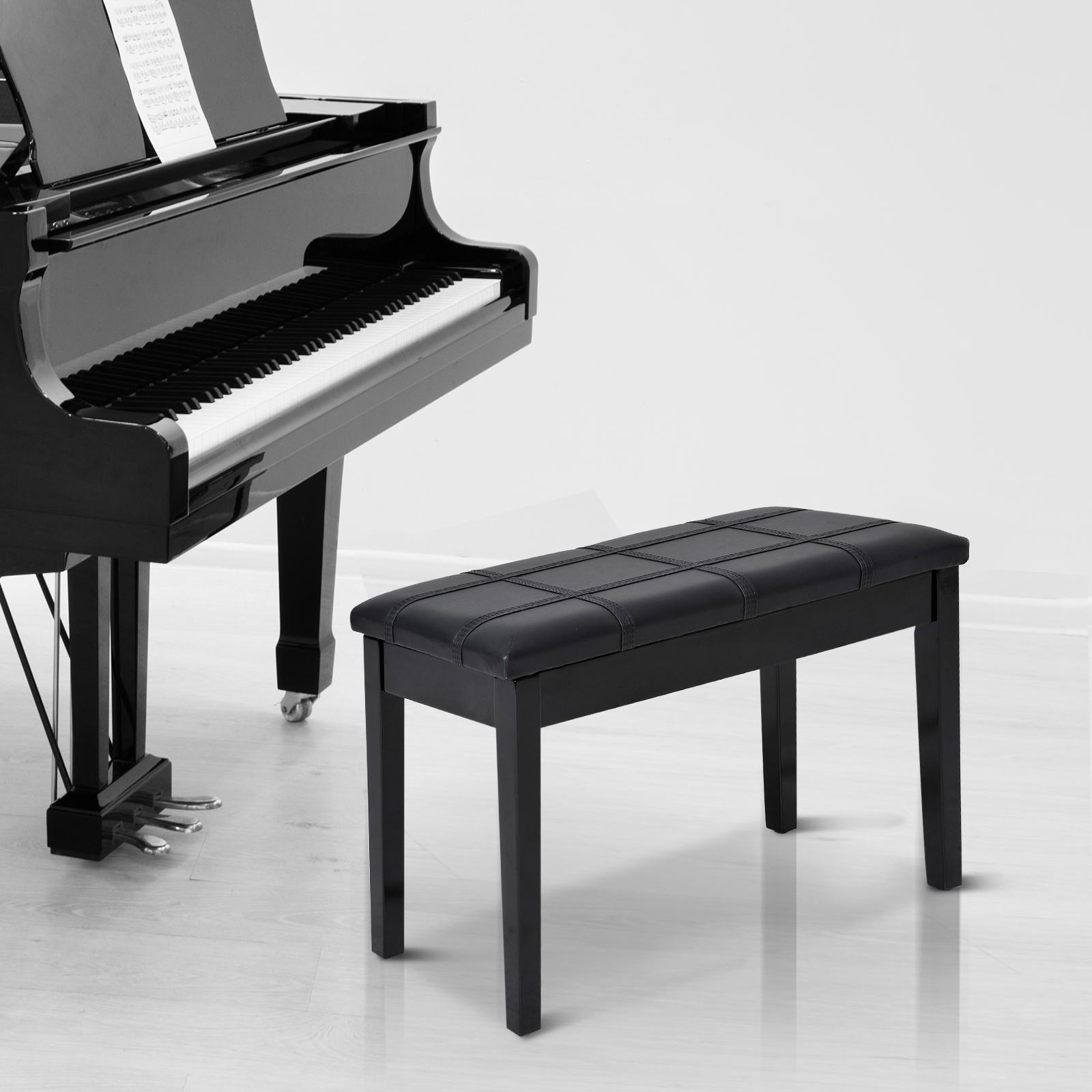 Sgabello Per Pianoforte AHWOiHS - Altezza Regolabile 48-56cm | Con Vano Portaoggetti - Foto 2