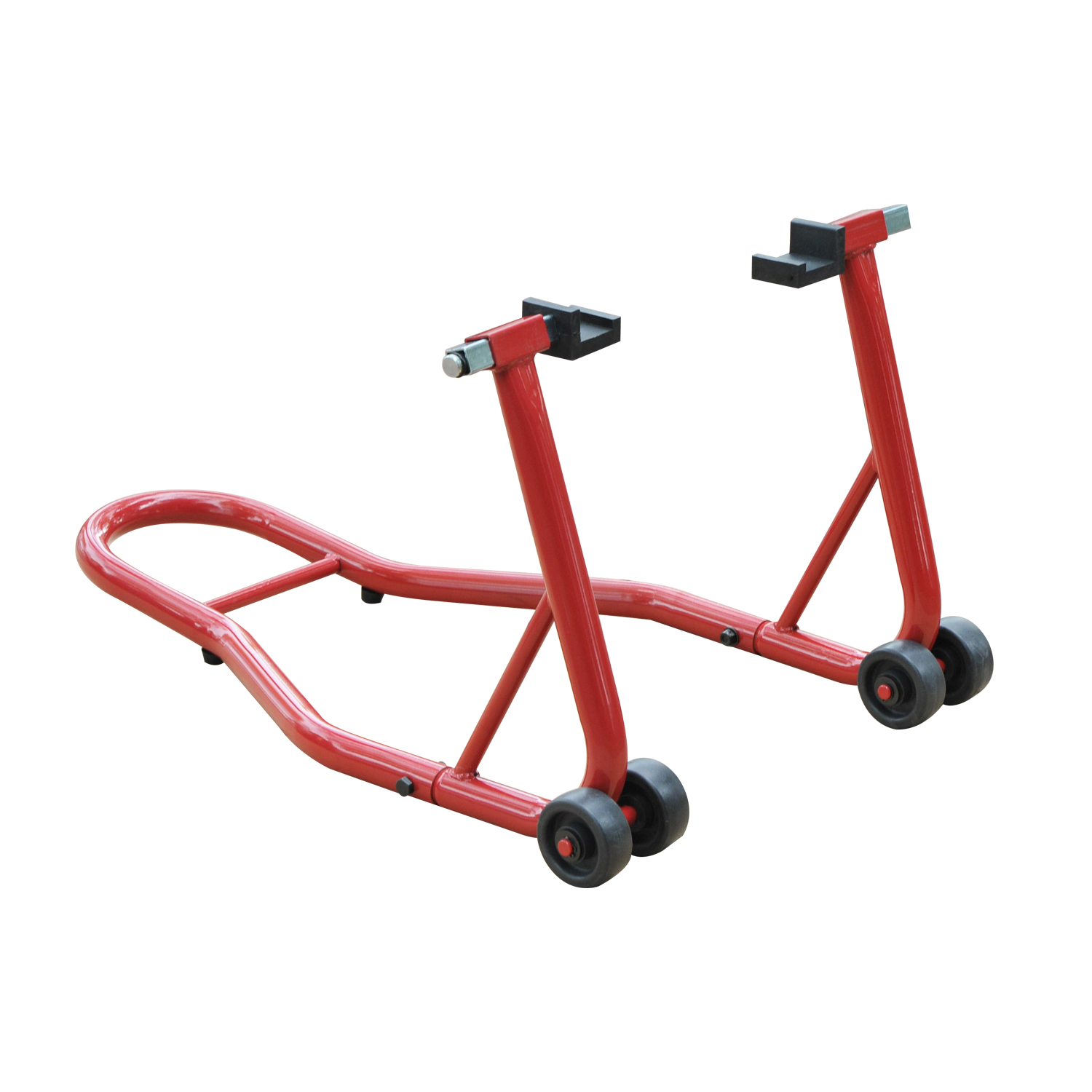 Image of HOMCOM Cavalletto Supporto per Moto Posteriore con Doppio Tipo di Accessori in Acciaio, 80x50x40cm, Rosso006