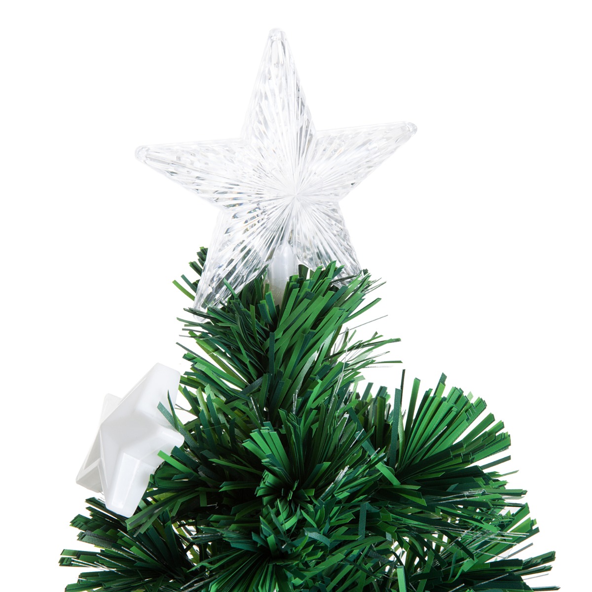 HOMCOM 4ft 120cm Fiber Optic Xmas Tree Artificial Christmas Tree W/ Stars