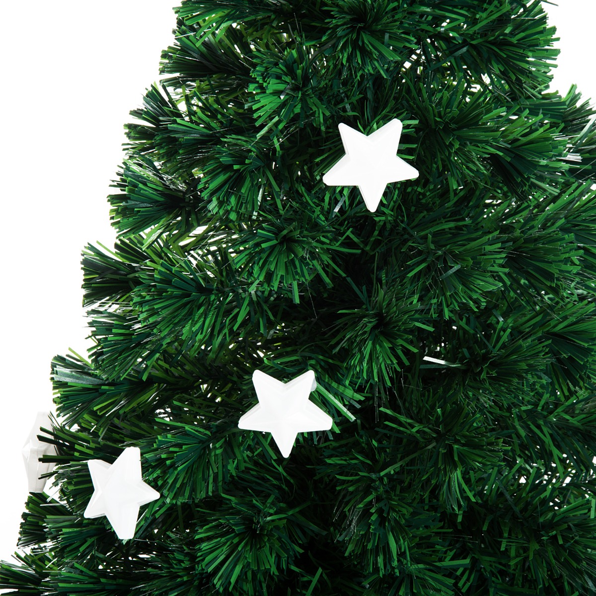 HOMCOM 4ft 120cm Fiber Optic Xmas Tree Artificial Christmas Tree W/ Stars