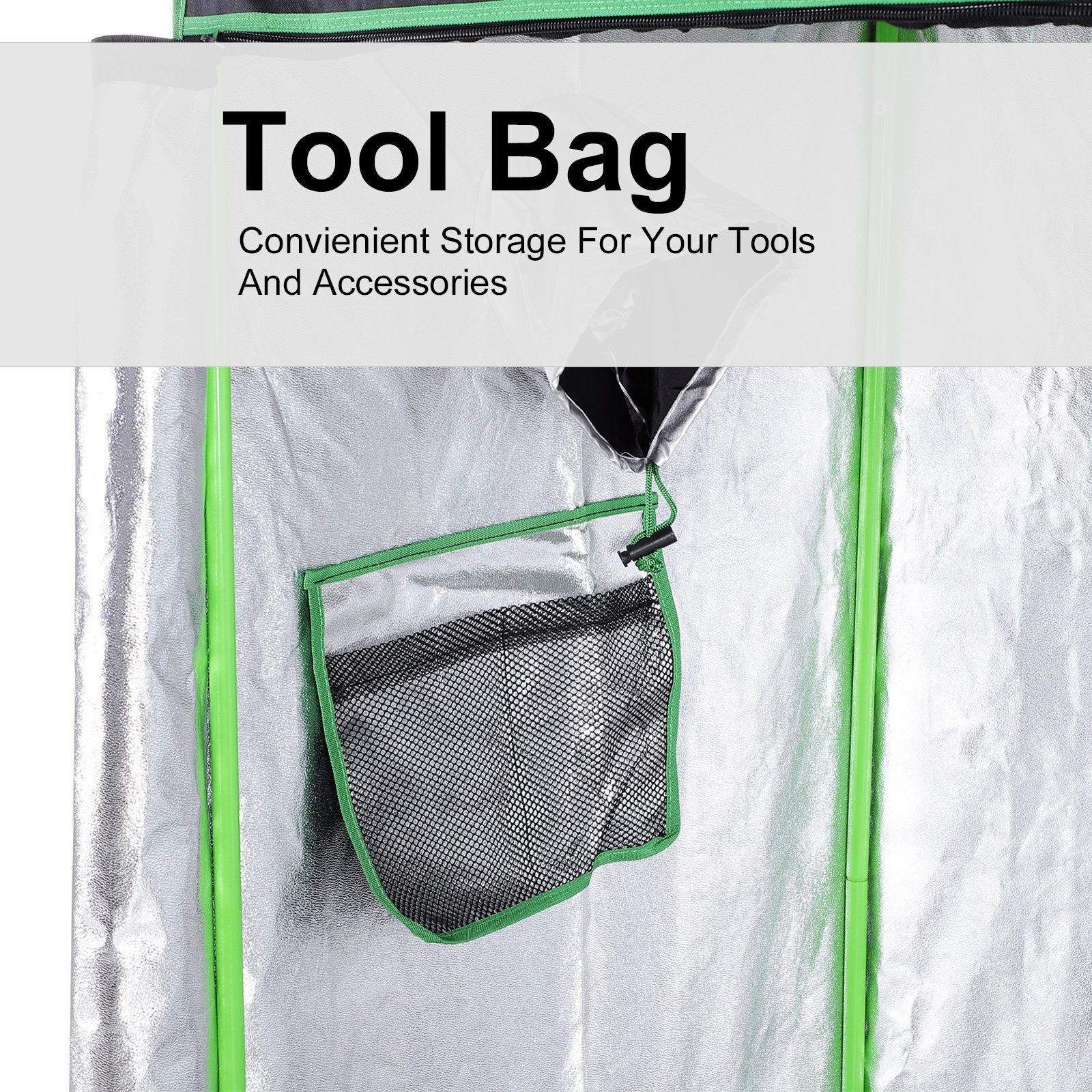 Outsunny Hydroponic Plant Grow Tent Canopy Indoor Reflective Mylar Green Room 600D Oxford 120L x60W x150Hcm Silver 
