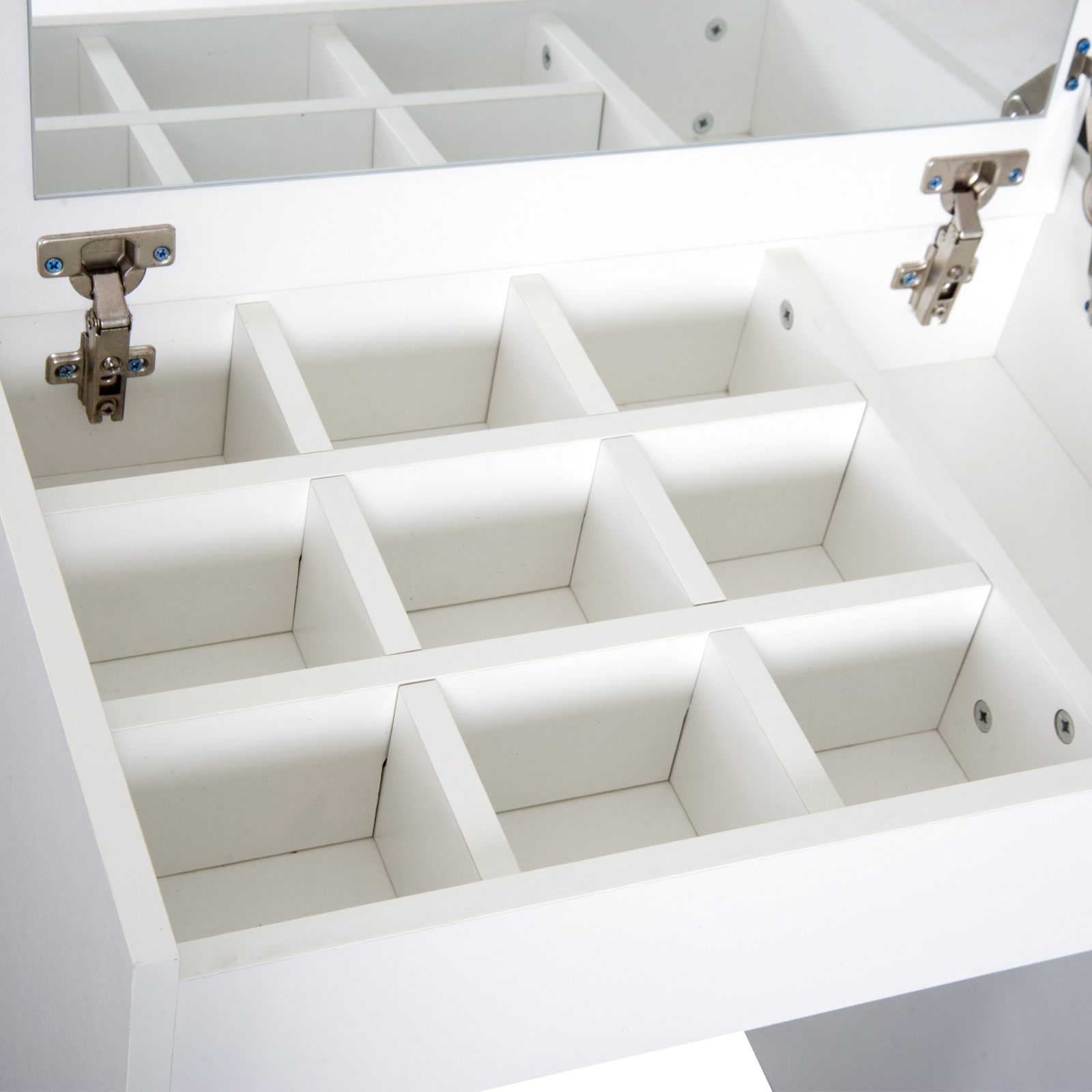 HOMCOM Dressing Table with Padded Stool, Flip-up Mirror Dresser, Multi-purpose Vanity Set, White