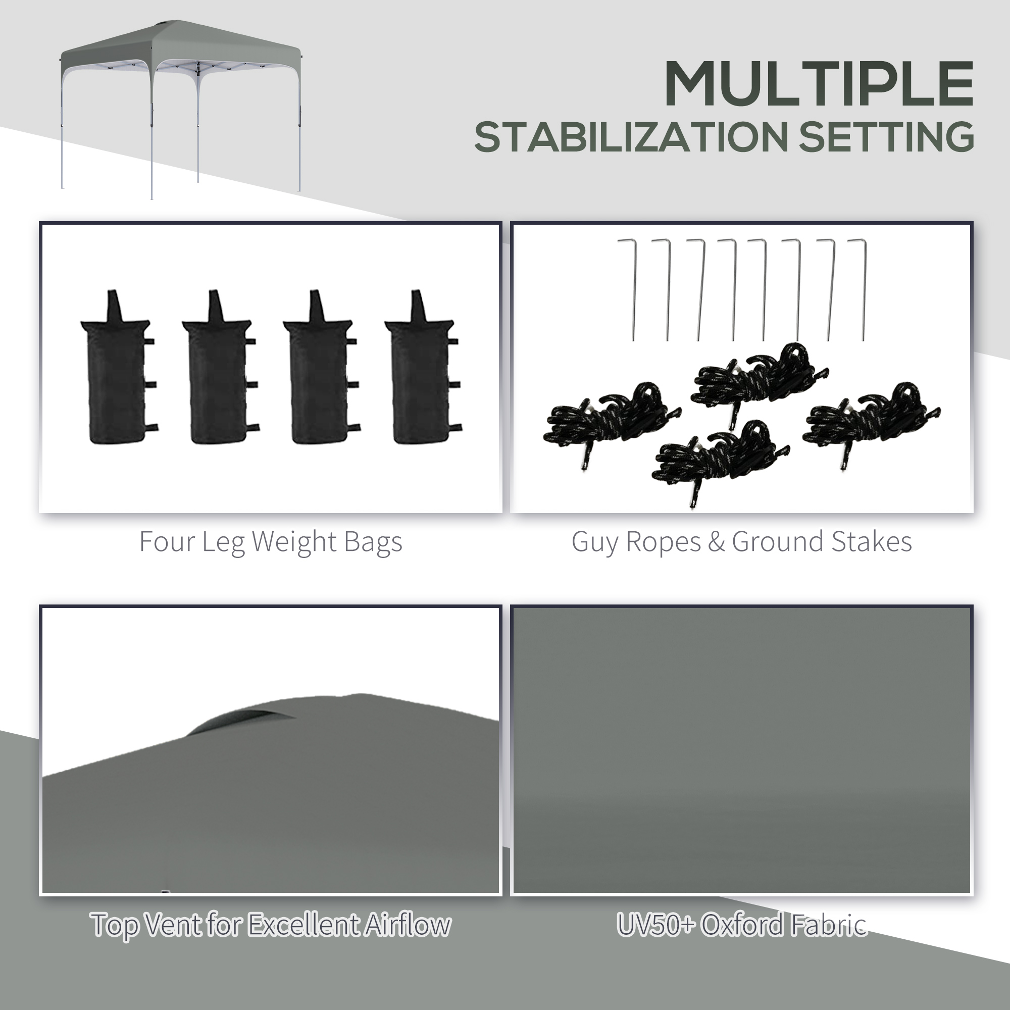 Outsunny Pop Up Gazebo 3x3m, Foldable Canopy Tent, Carry Bag with Wheels, 4 Leg Weight Bags, Outdoor Garden Patio Party, Dark Grey