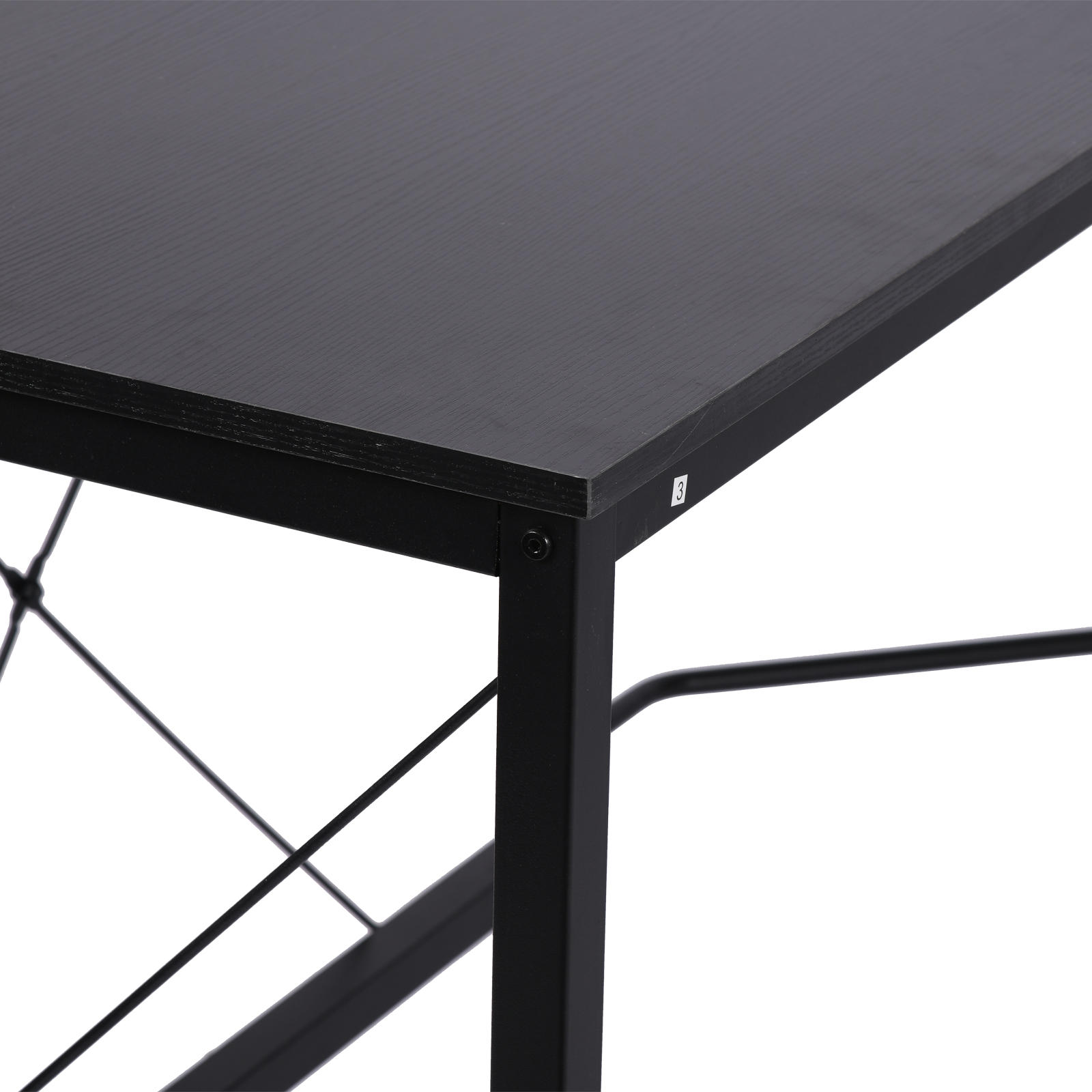 HOMCOM Corner Gaming Desk L-Shape Computer PC Workstation Home Office Three Worktop Writing Table 76x150cm Black