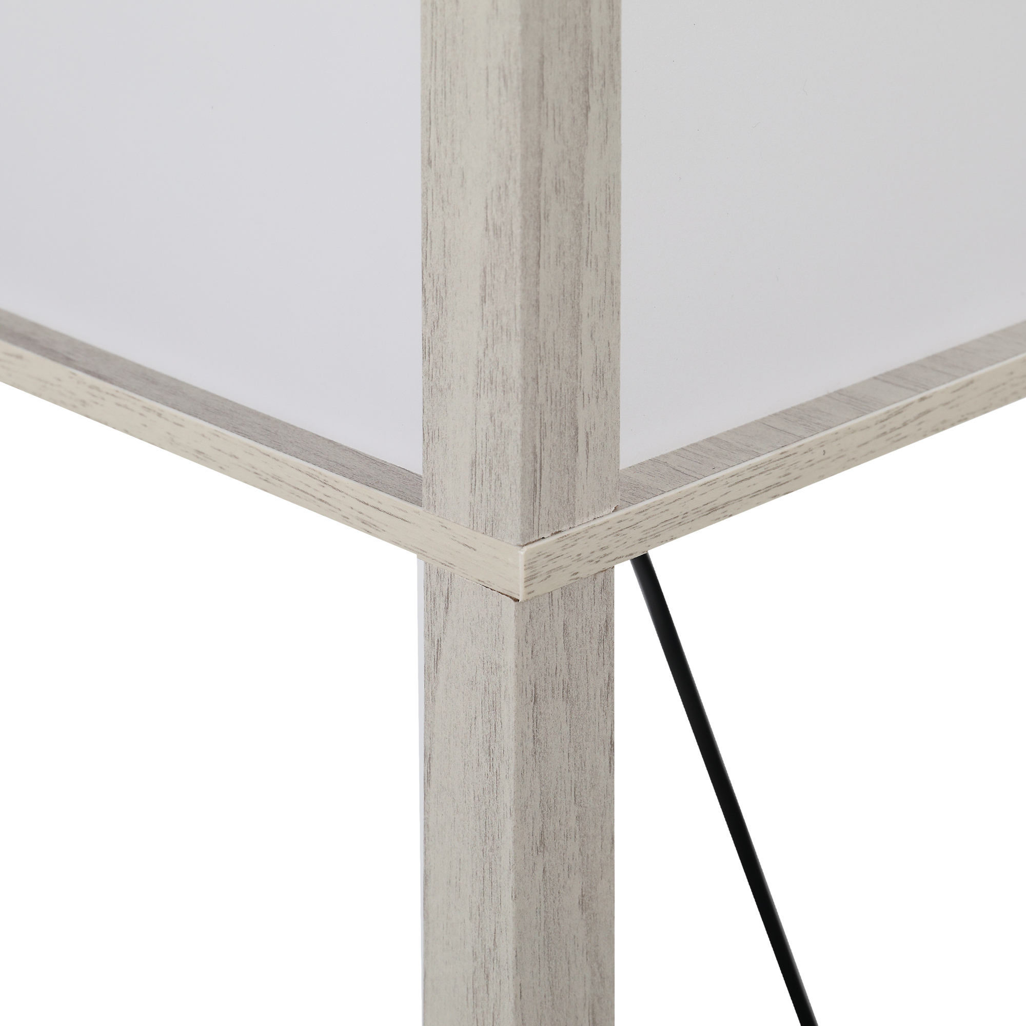 HOMCOM 3-Tier Floor Lamp, Floor Light w/ Storage Shelf, Reading Standing Lamp for Living Room, Bedroom, Office, Dorm, 160cm, Oak