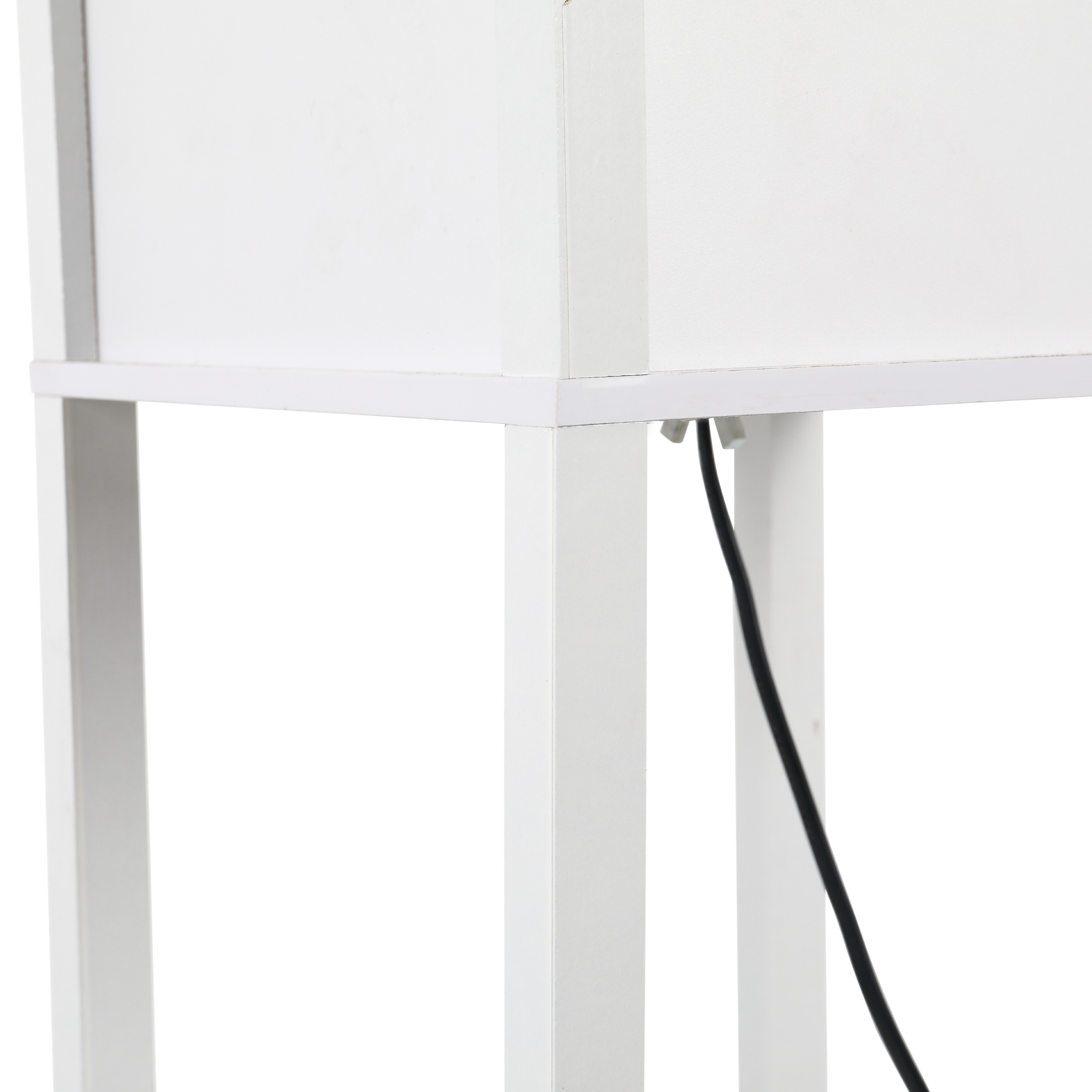 HOMCOM Standing Lamp, Floor Light with 4-Tier Storage Shelf, Reading Standing Lamp White