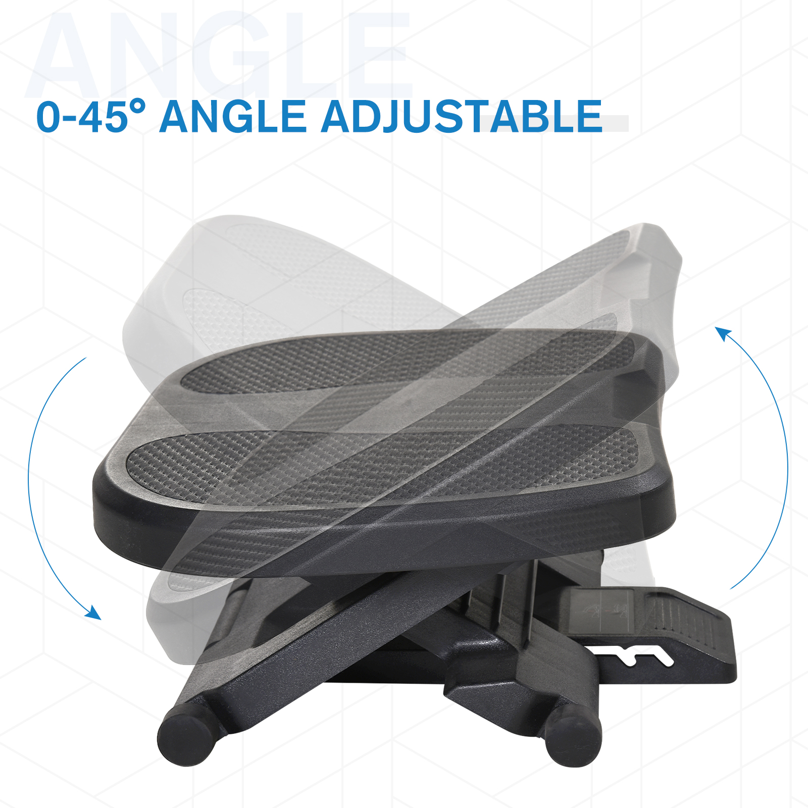 HOMCOM Footrest Adjustable Height & Angle 0-30 Degree for Better Posture at Office Black