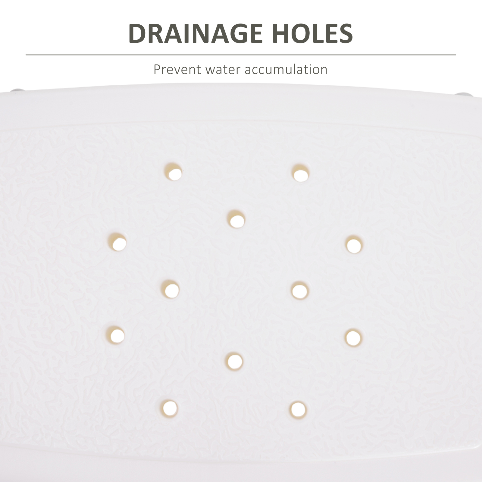 HOMCOM Portable Non-Slip Bathroom Stool Rectangular Adjustable Height Mobility Medical Grade Stabilized Shower Seat