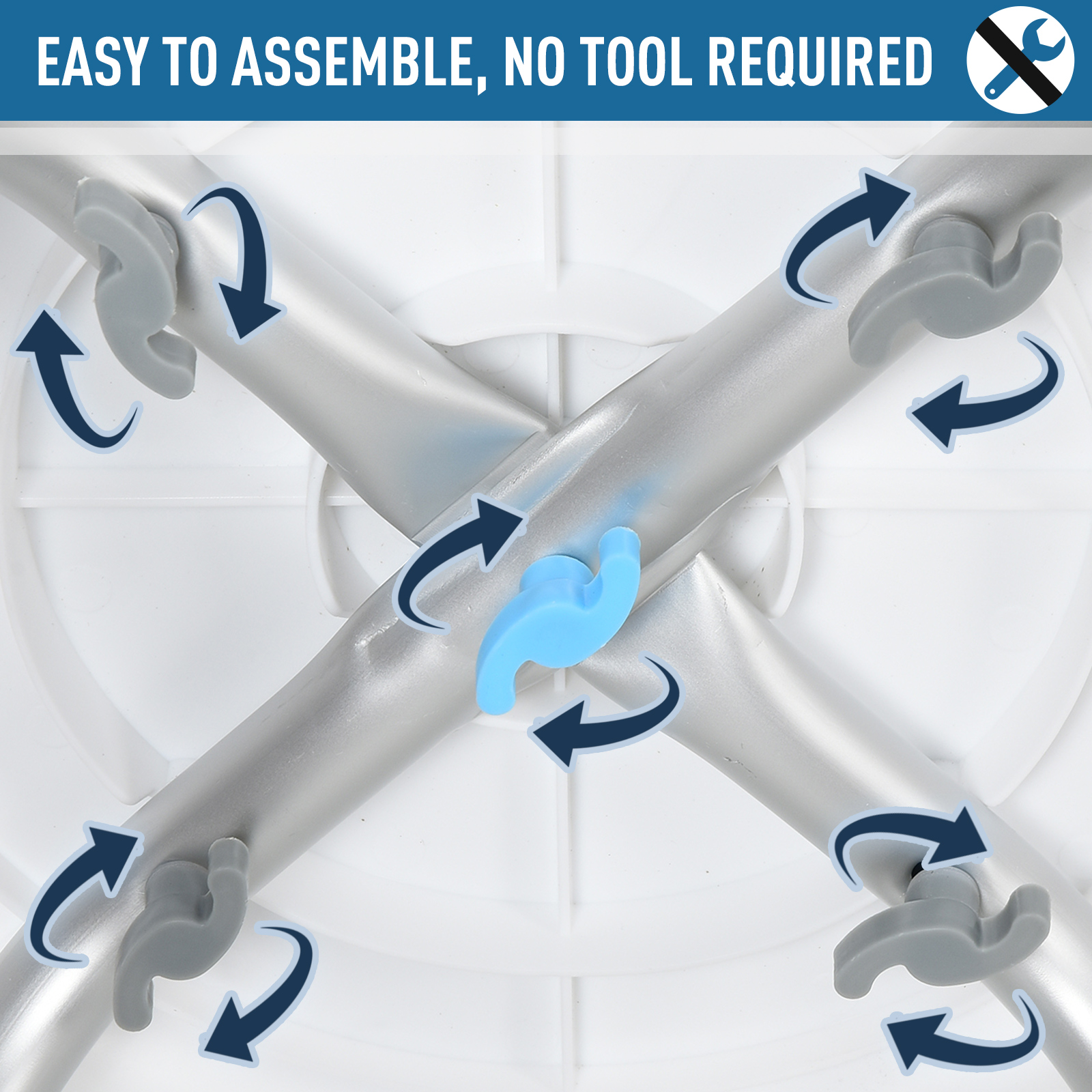 HOMCOM Swivel Shower Seat, Adjustable Height, Aluminium Frame, Non-Slip Feet, Safe Support Chair for Home Assistance, White.