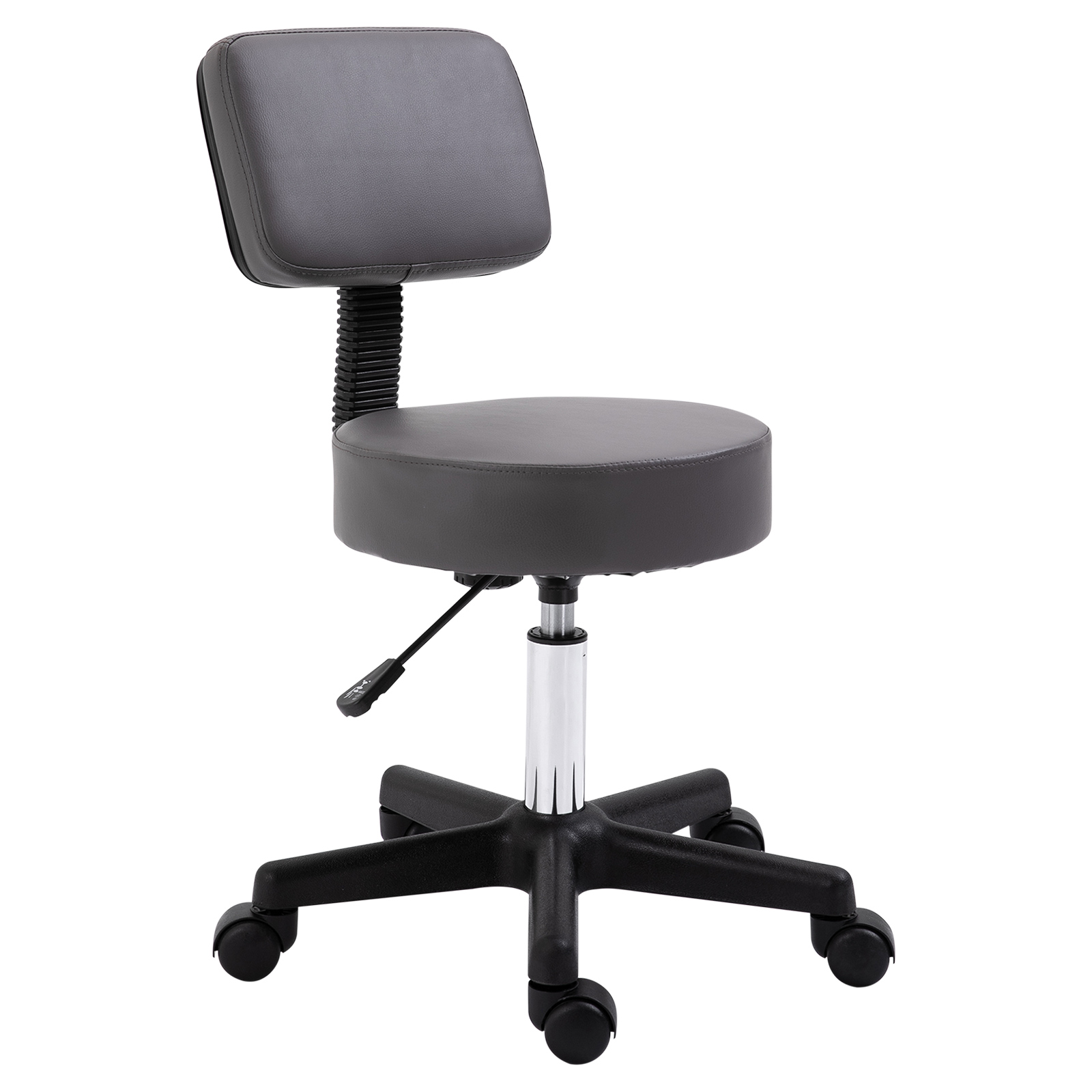 thumbnail image 2 of Adjustable 360° Swivel Stool With Backrest – Salon, Office, Or Kitchen Bar Stool 2 of 6