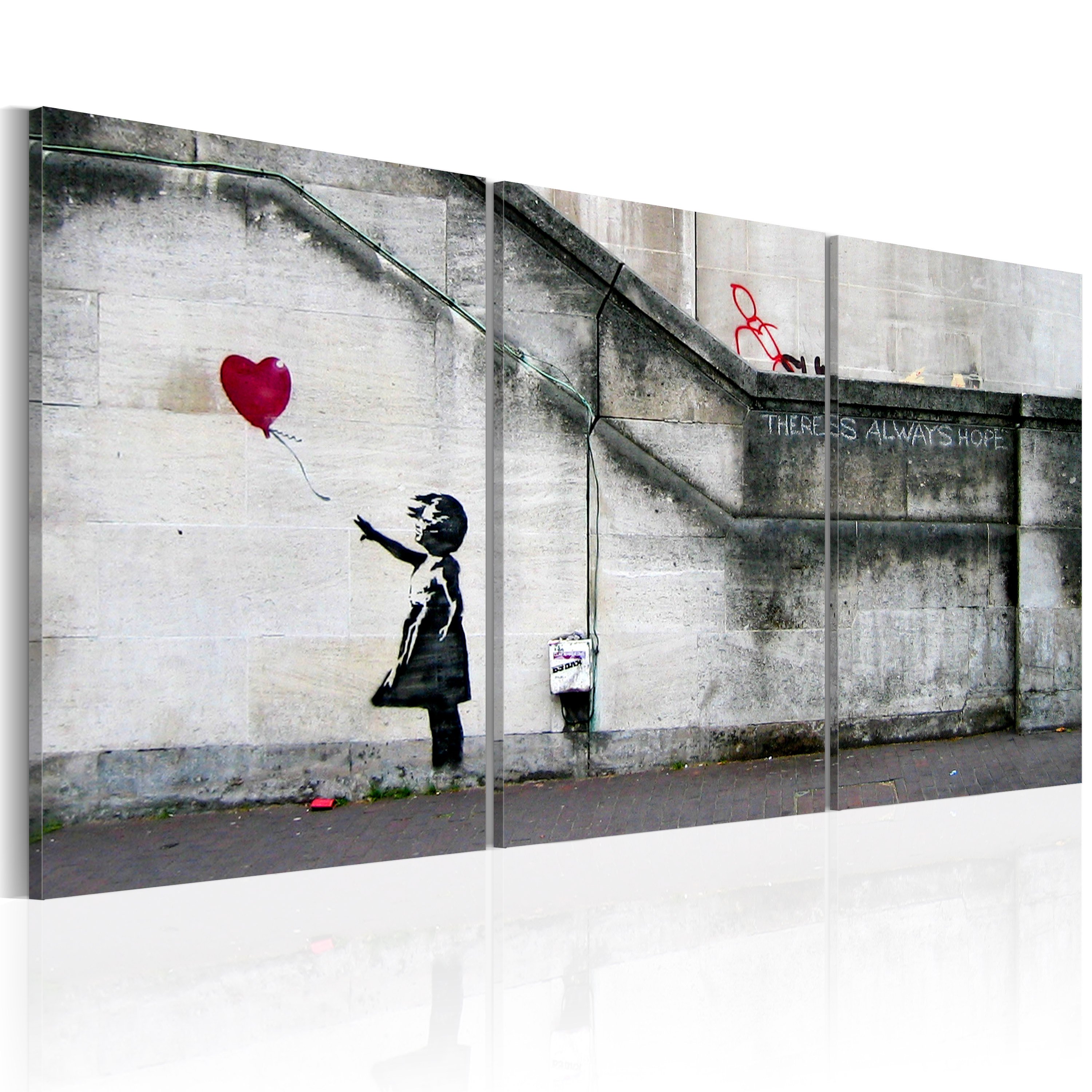 Quadro - C'è ancora speranza (Banksy): trittico 120x60