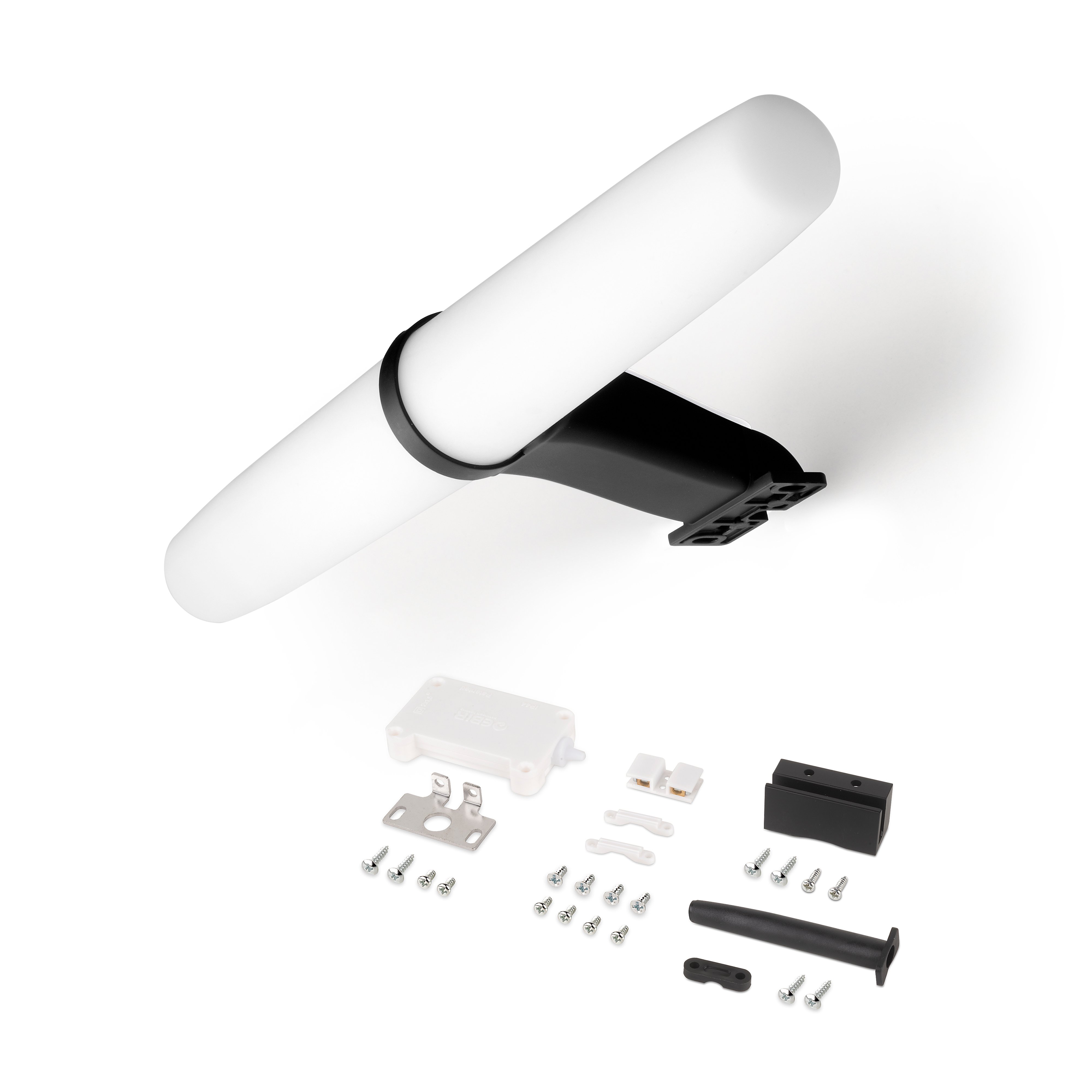 Emuca Faretto LED per specchio da bagno Gemini (AC 230V 50Hz), 6 W, Verniciato nero, Tecnoplastica e Alluminio