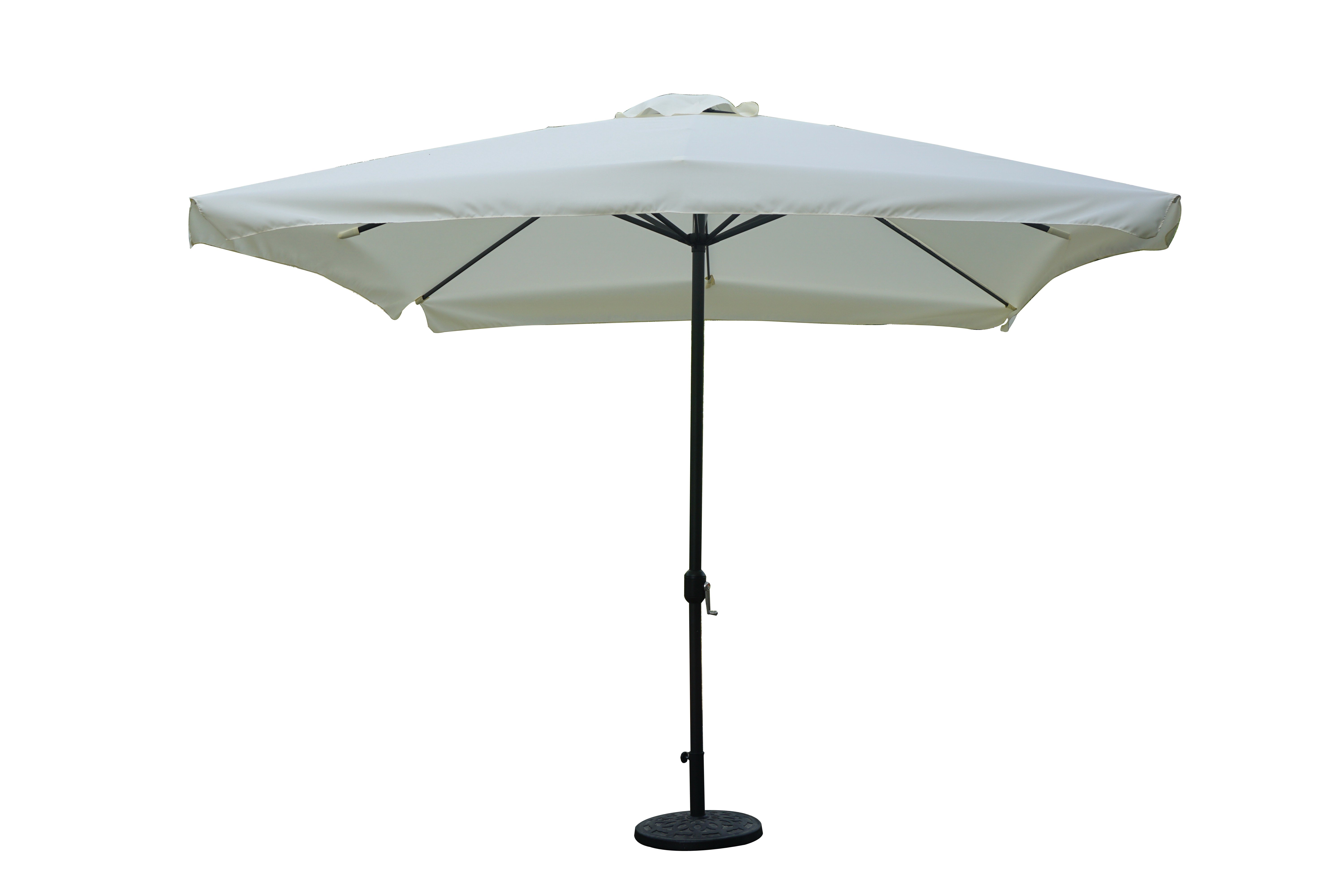 Ombrellone 3X3 Mt X 2,7 H Mt - Quadro - Struttura In Acciaio - Con Manovella - Colore Ecrù -