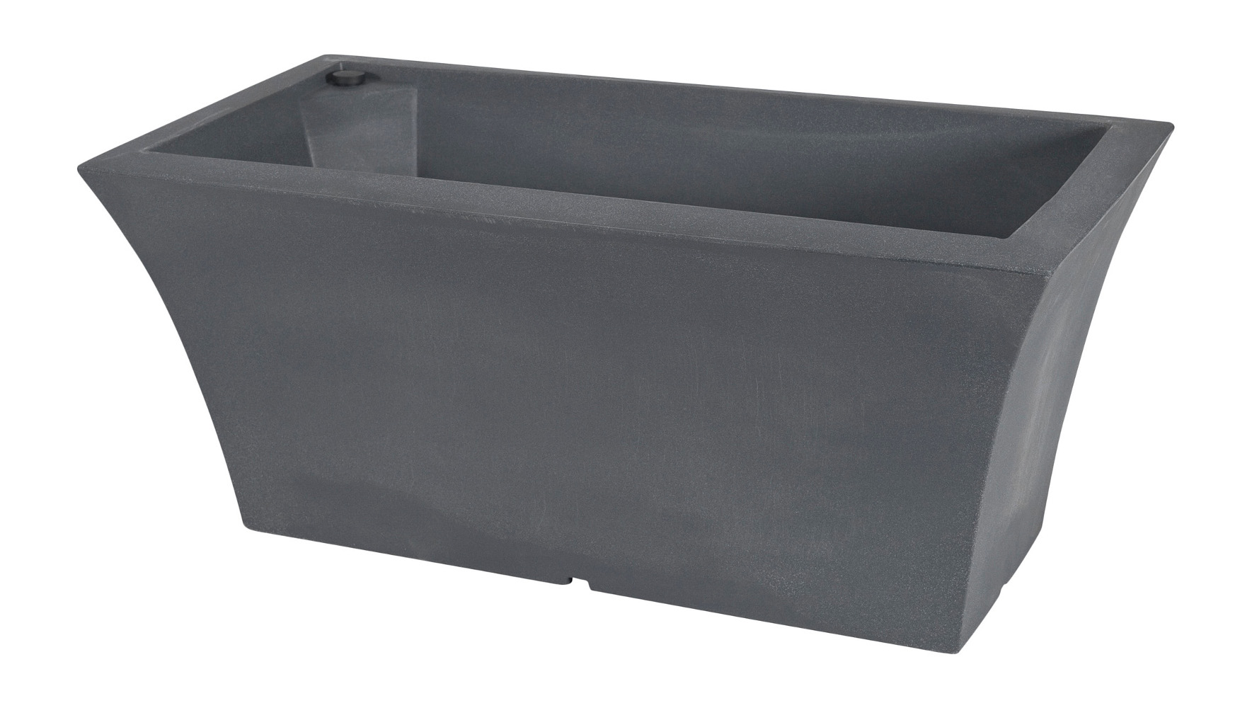 Farmet Vaso Rettangolare Patio Cm 80 Antracite Nero con Riserva D'Acqua 80x41x34