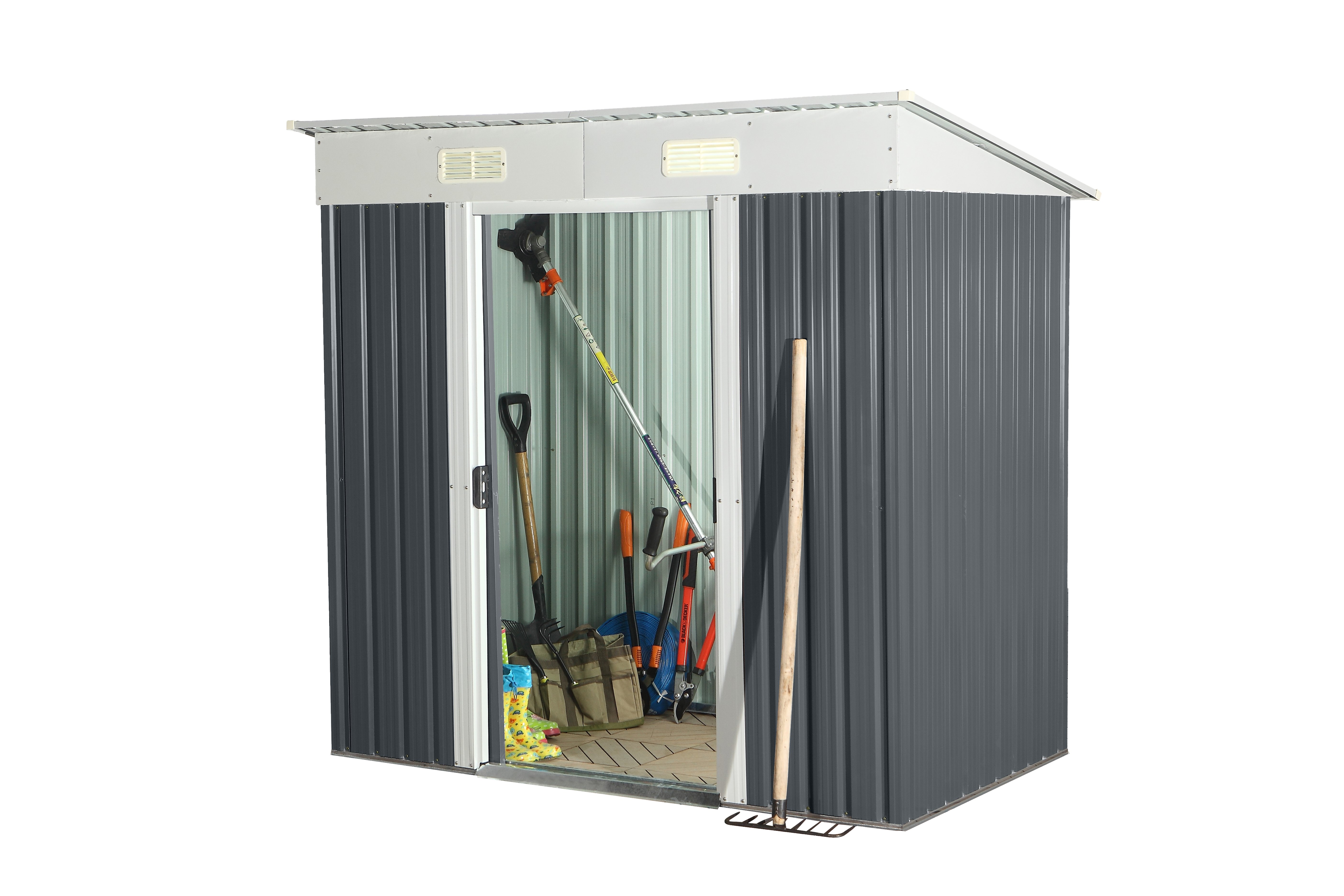 Casetta In Acciaio Medium Store Antracite H. 180 P. 121 L. 195 Cm