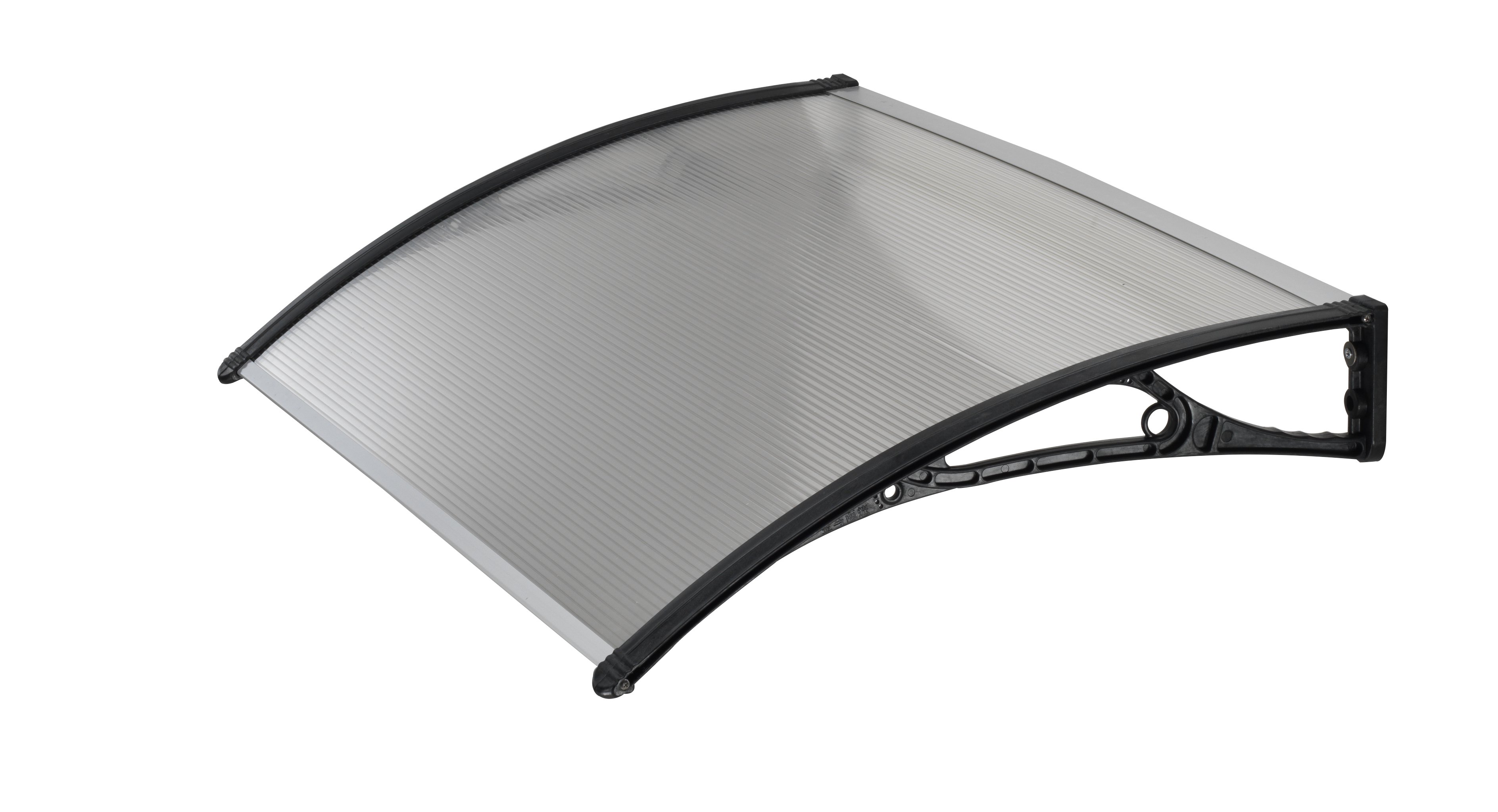 Pensilina ABS 100x60cm - Copertura In Policarbonato Trasparente, Supporto Nero - Foto 9