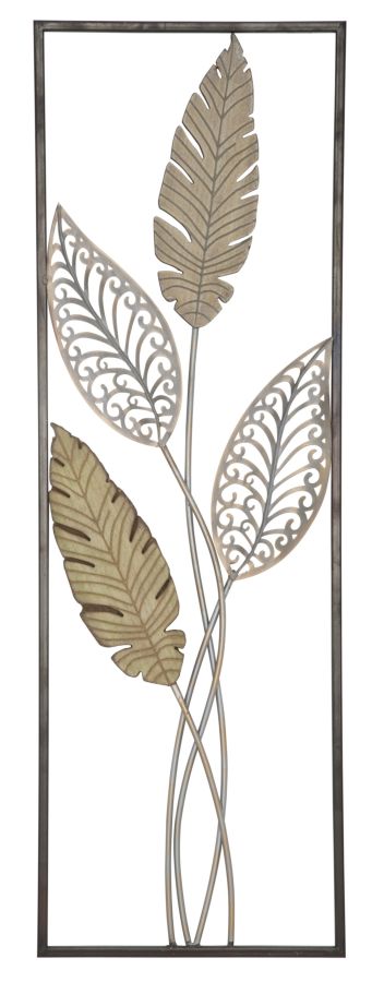 Pannello In Ferro E Legno Foglie -A- Cm 30.5X1.90X91: retailer-supplied image