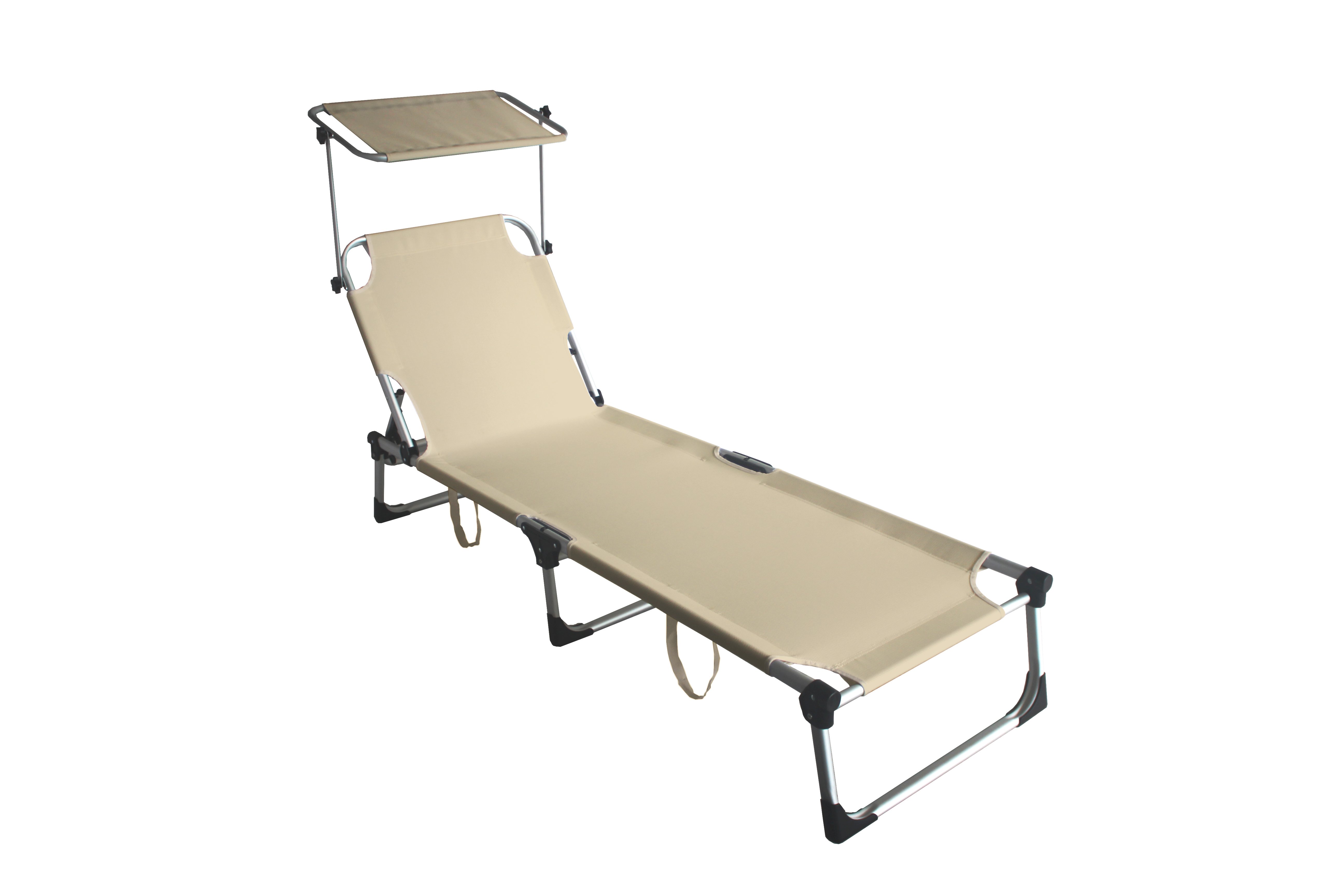 Lettino Pieghevole Mykonos In Alluminio E Textilene 2X1 Colore Beige