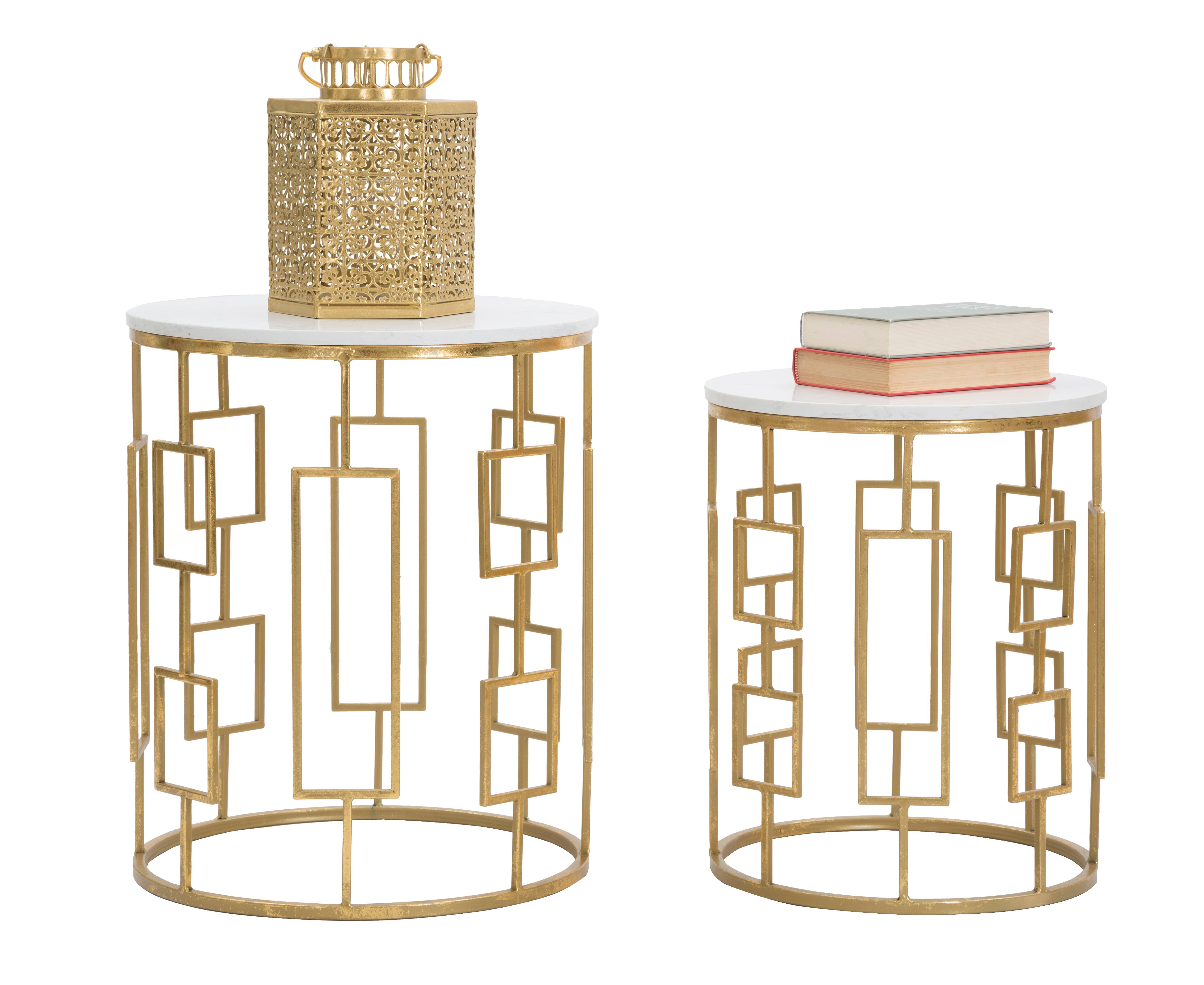 Tavolinetto Cube Coppia Cm Ø 46X55-39X48