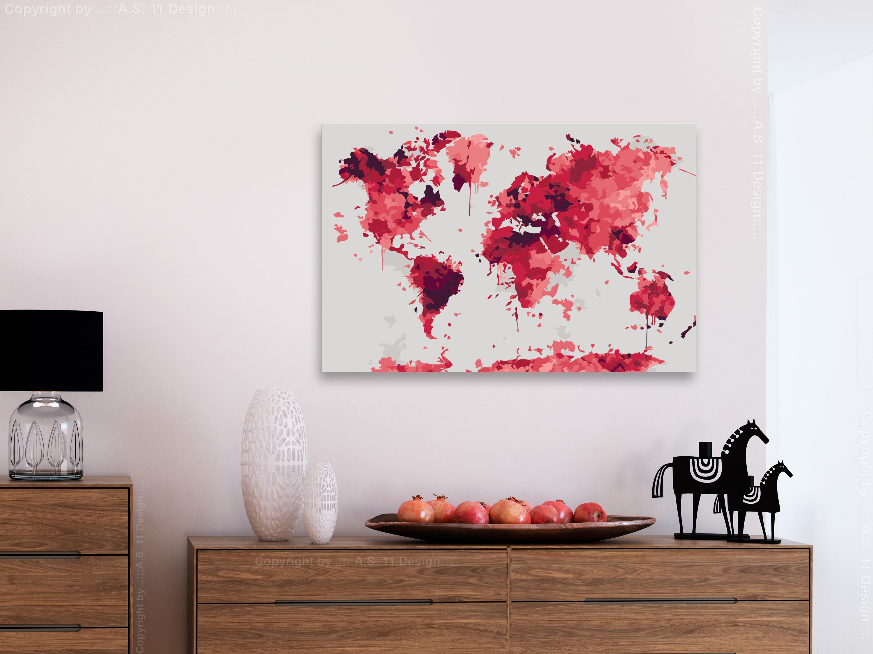 Quadro fai da te - Watercolor Map, 60x40