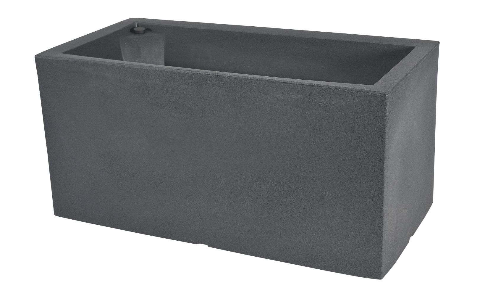 Farmet Vaso Rettangolare Atlantis Cm 80 Antracite Nero 80x39x39