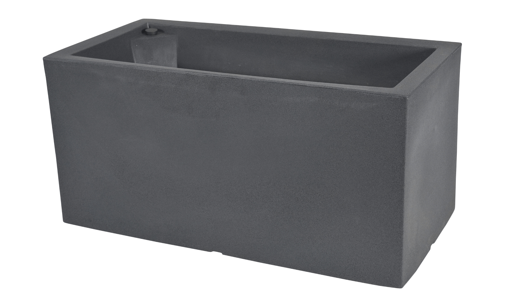 Farmet Vaso Rettangolare Atlantis Cm 80 Antracite Nero con Riserva D'Acqua 80x39x39