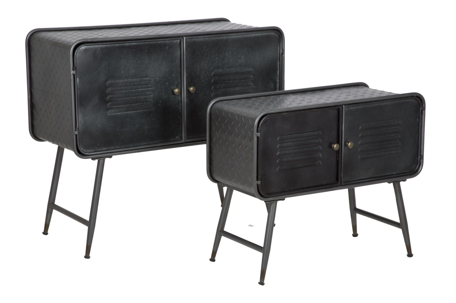 Mauro Ferretti Mobiletto Iron School Coppia Cm  88X38X78 - Cm 70,5X30X58,5