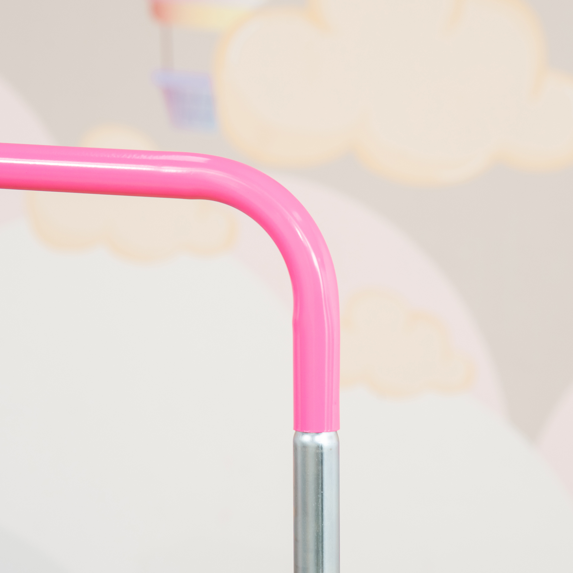 HOMCOM Folding Gymnastics Bar for Children, Adjustable Height Horizontal Bar with Sturdy Triangle Base, Home Training Equipment, Pink