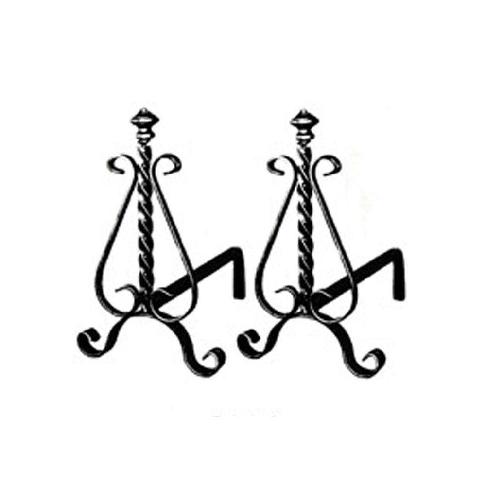 Coppia Alari in ferro per camino Torse 34x35 cm