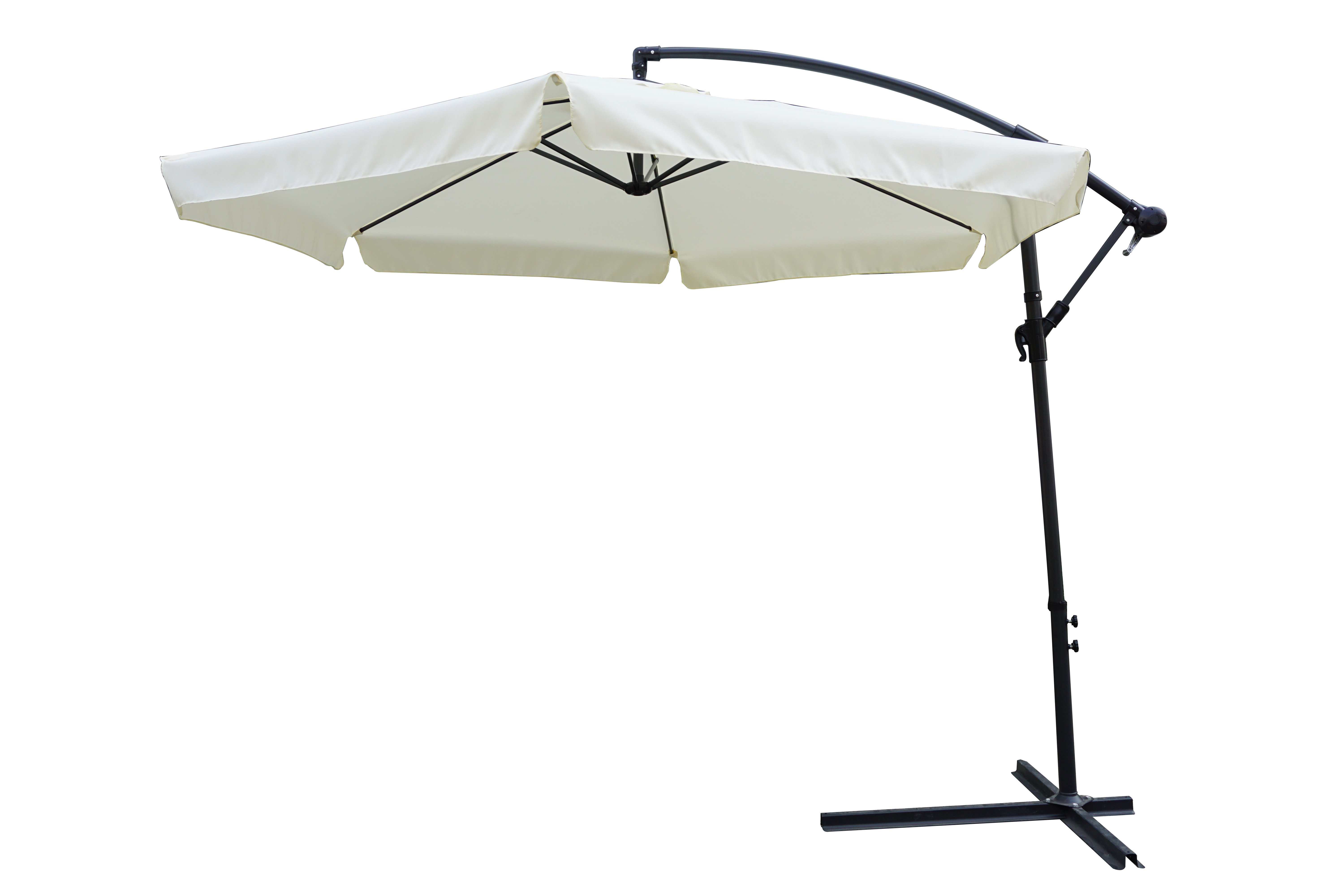 Ombrellone Ø 3 Mt X 3H Mt Braccio Laterale - Struttura In Acciaio - Inclinabile In Diverse Posizioni - Con Manovella