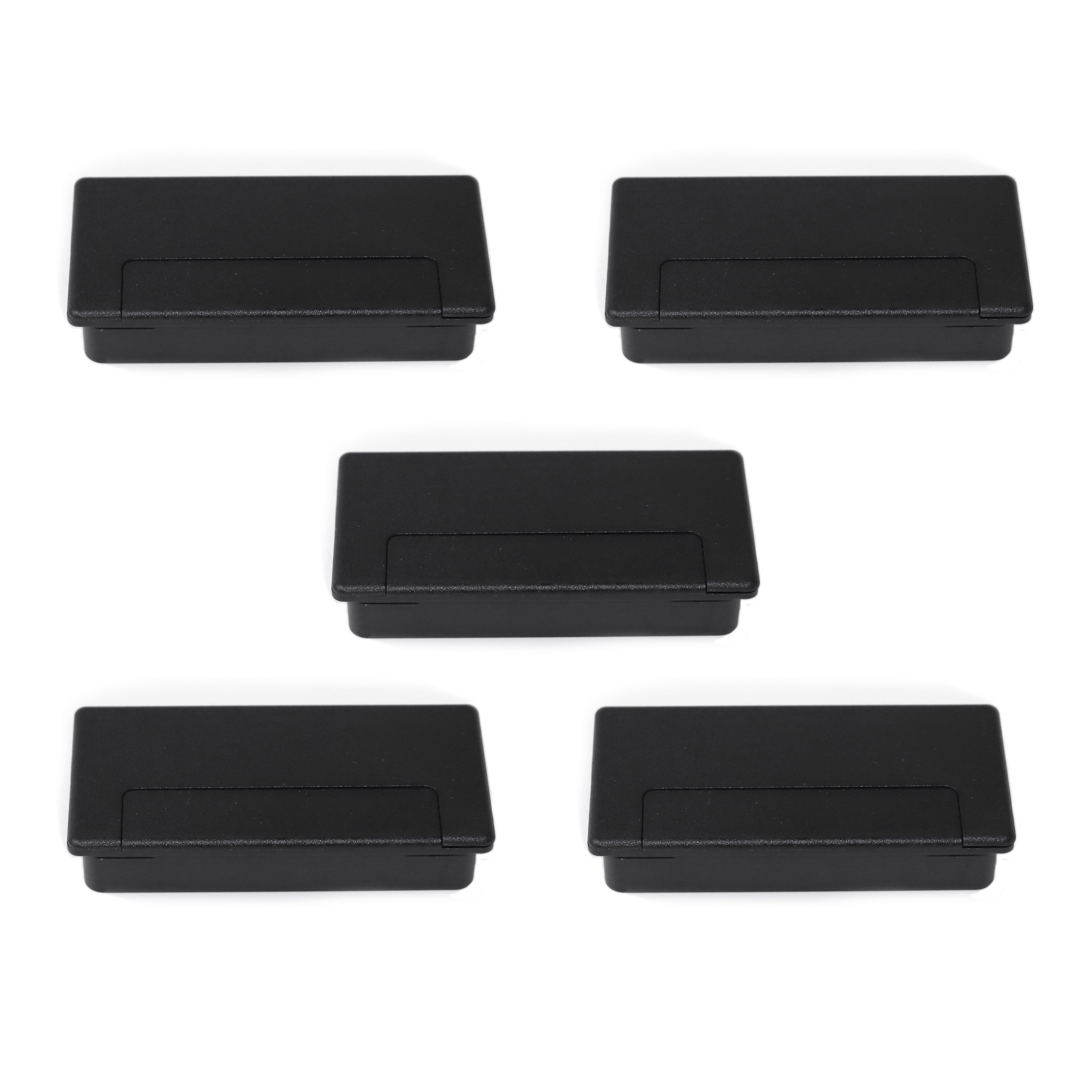 Emuca Passacavi da tavolo Plasquare 1, Plastica nera, Tecnoplastica