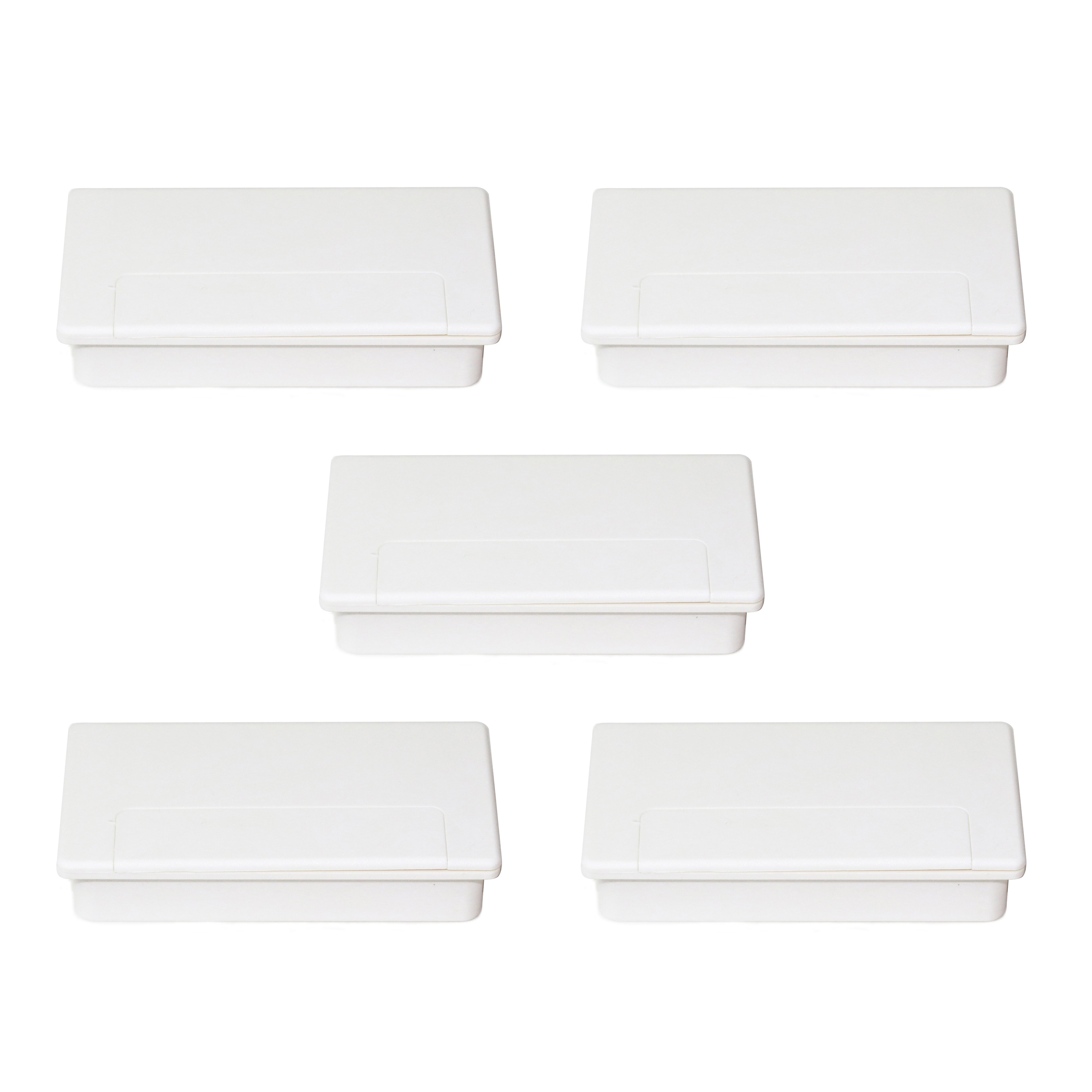 Emuca Passacavi da tavolo Plasquare 1, Plastica bianca, Tecnoplastica